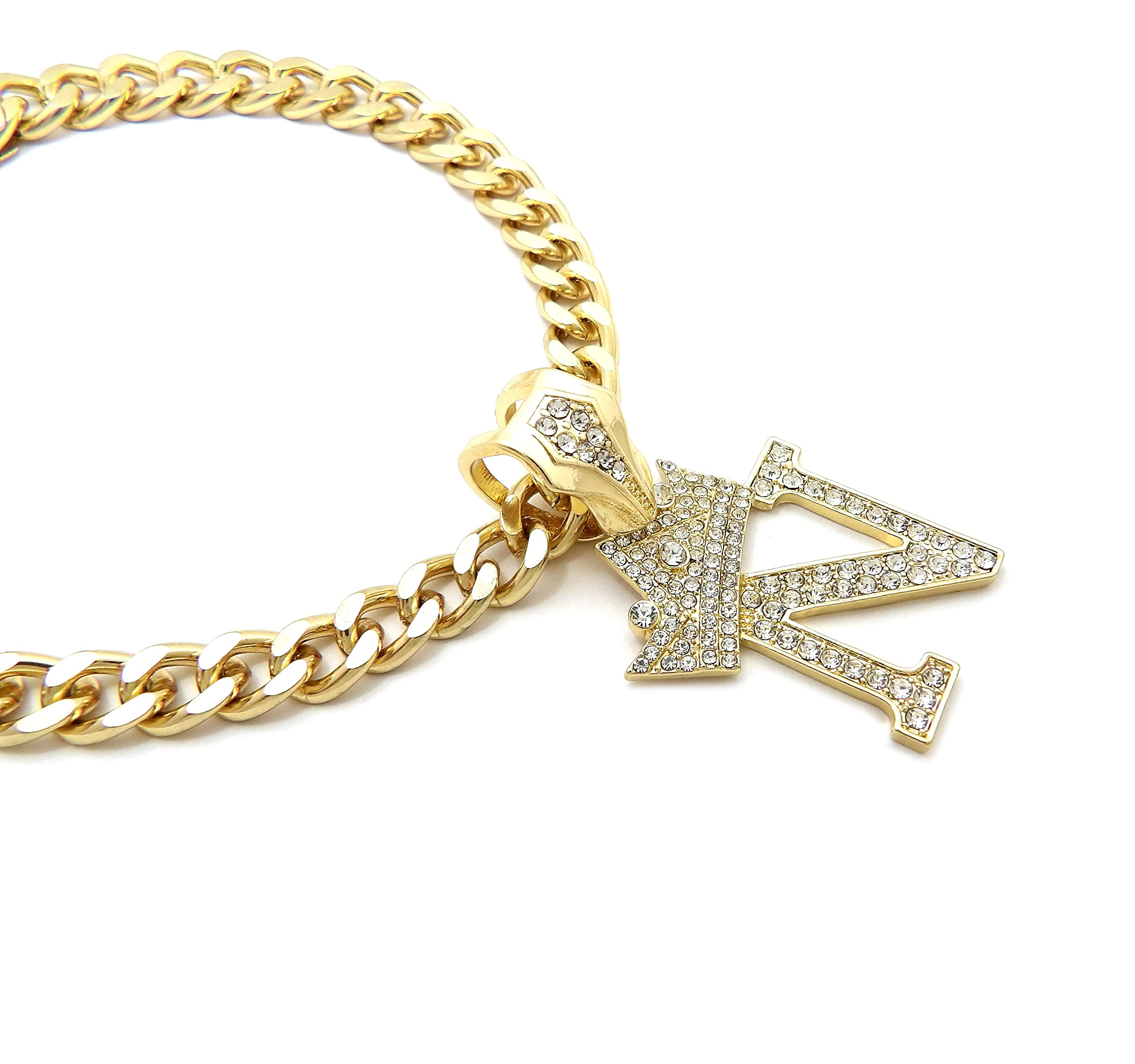 Initial Letter Cuban Chain Dog Chain Pet Chain Pet, Cat, Puppy Necklace (N, 16'')