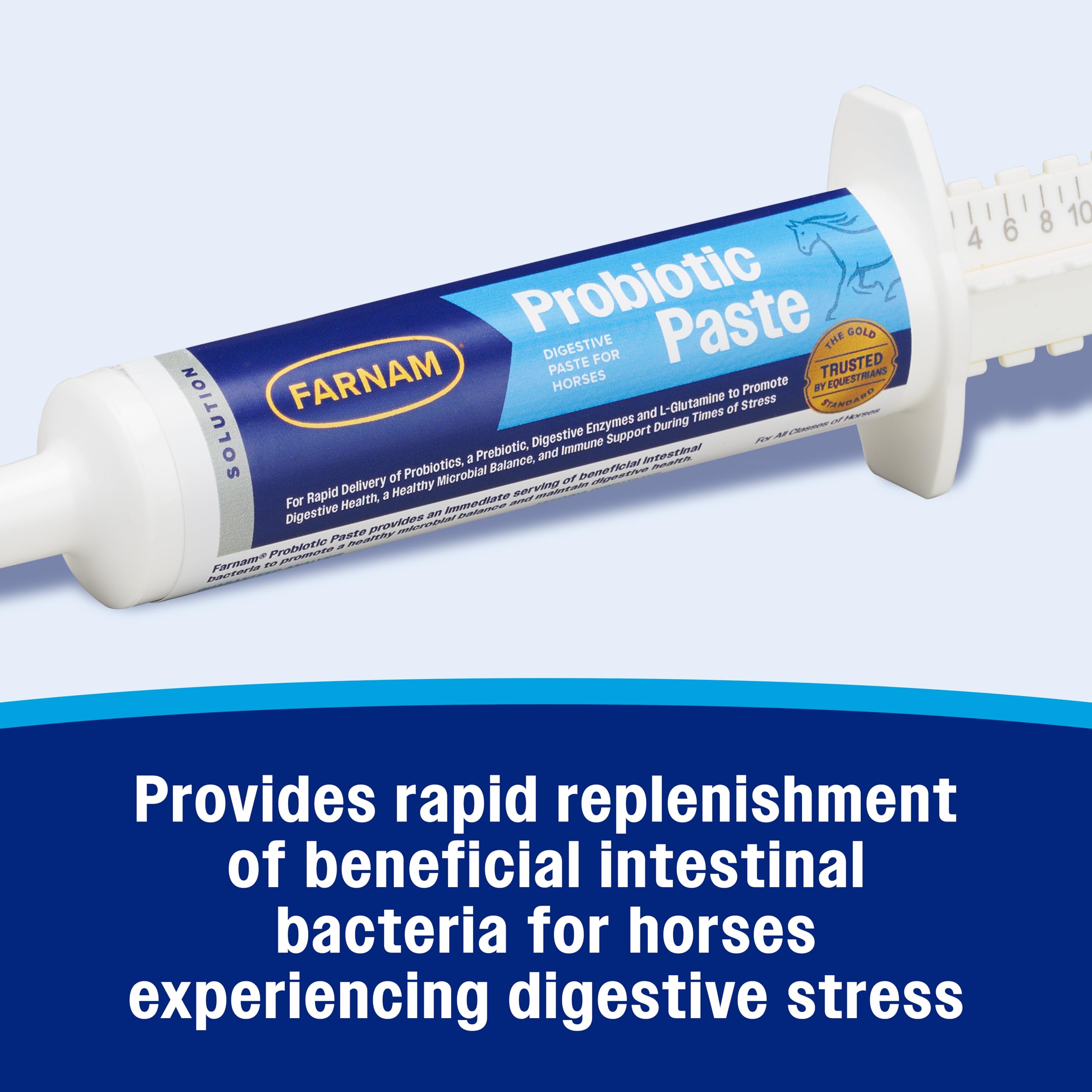 Farnam Probiotic Paste for Horses, Rapid Delivery Digestive and Immune Health Supplement Supports a Healthy Microbial Balance in