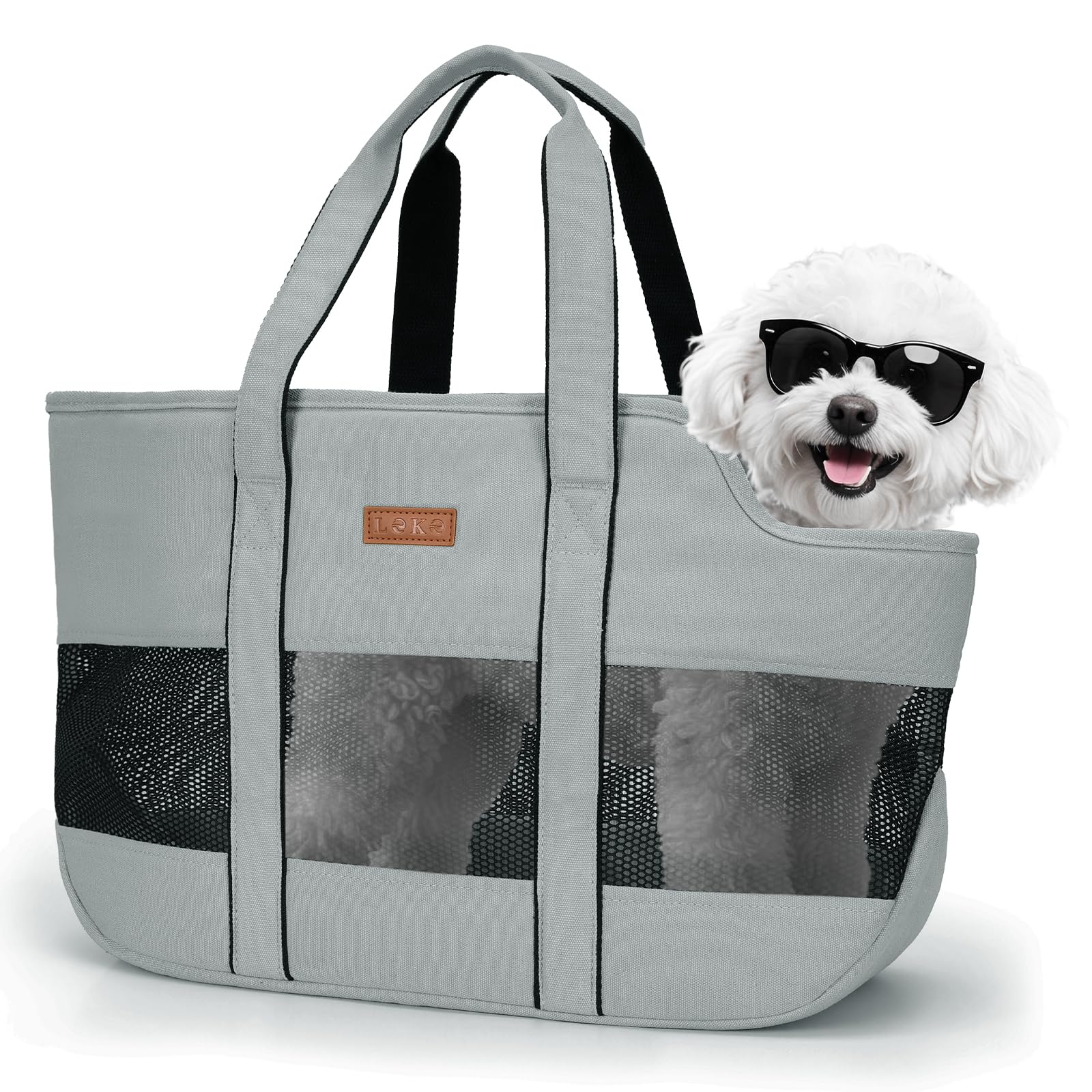 Lekereise Dog Purse Carrier For Small Dogs, Cats - Dog Carrier Purse With Secure Harness Clip, Dog Tote Bag Carrier, Large Space