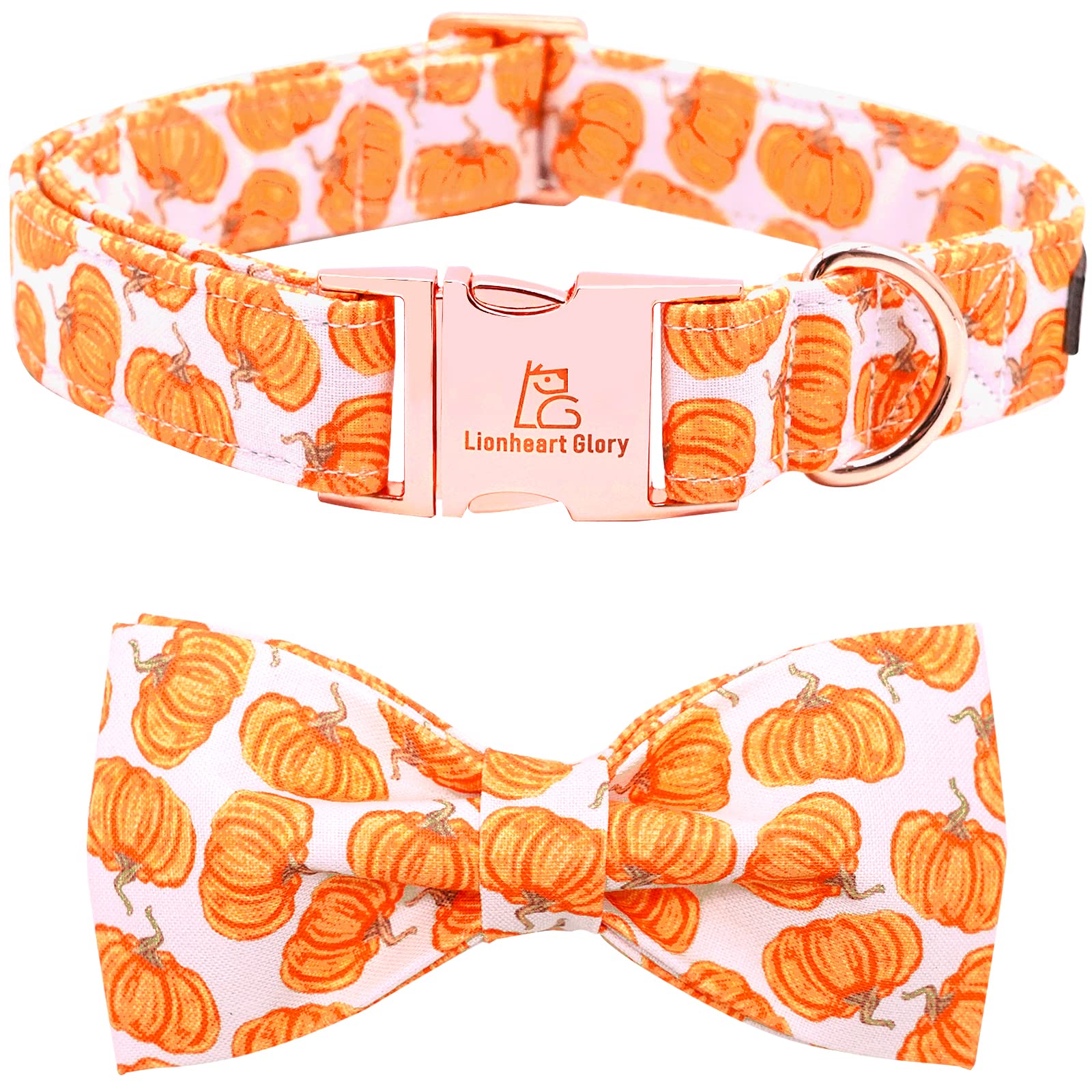 Lionheart Glory Halloween Dog Collars, Bowtie Dog Collar Heavy Duty Adjustable Fall Dog Collar For Medium Dogs Collar Dog Bow Fe
