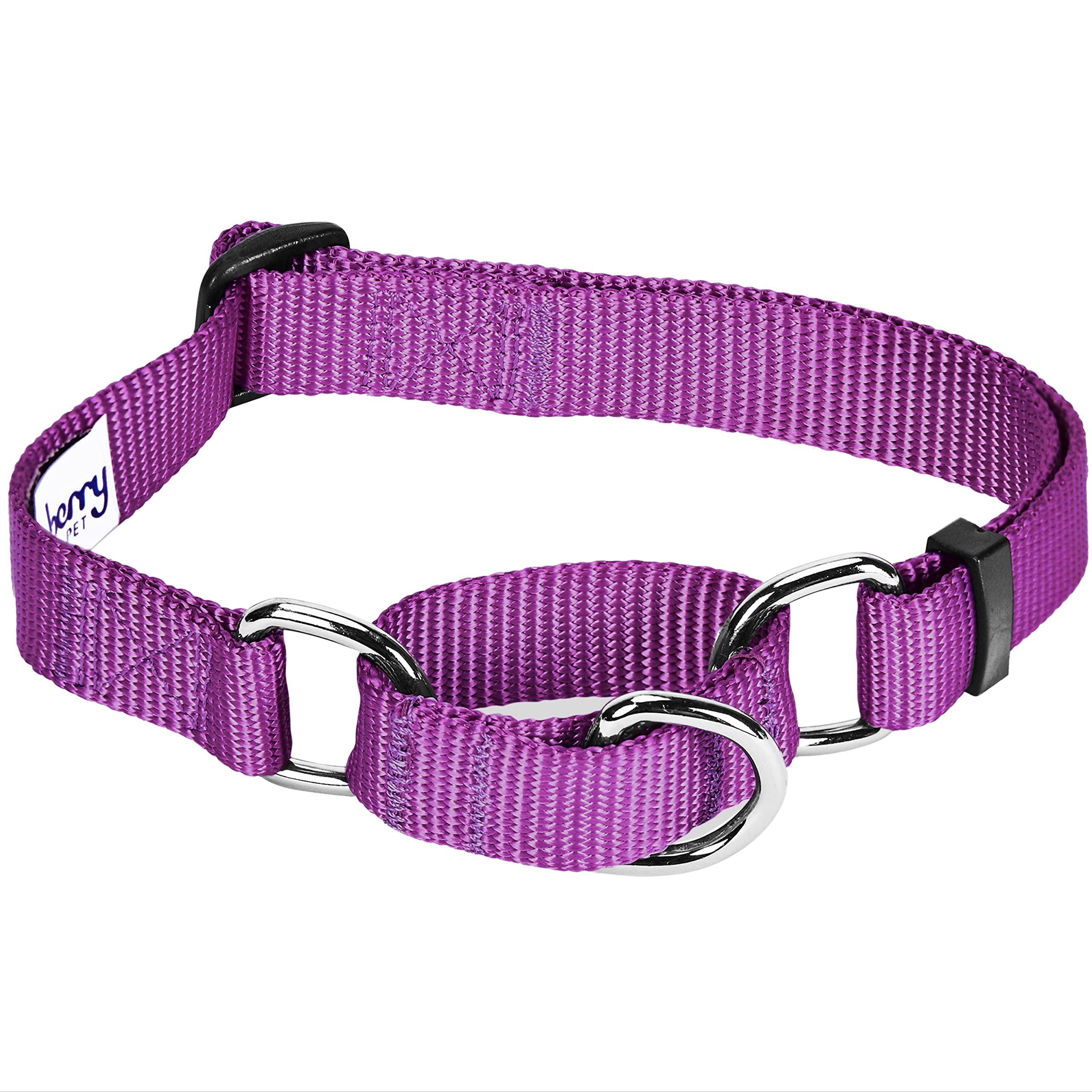 Blueberry Pet Essentials Martingale Safety Training Dog Collar, Violet, Small, Heavy Duty Nylon Adjustable Collars For Dogs