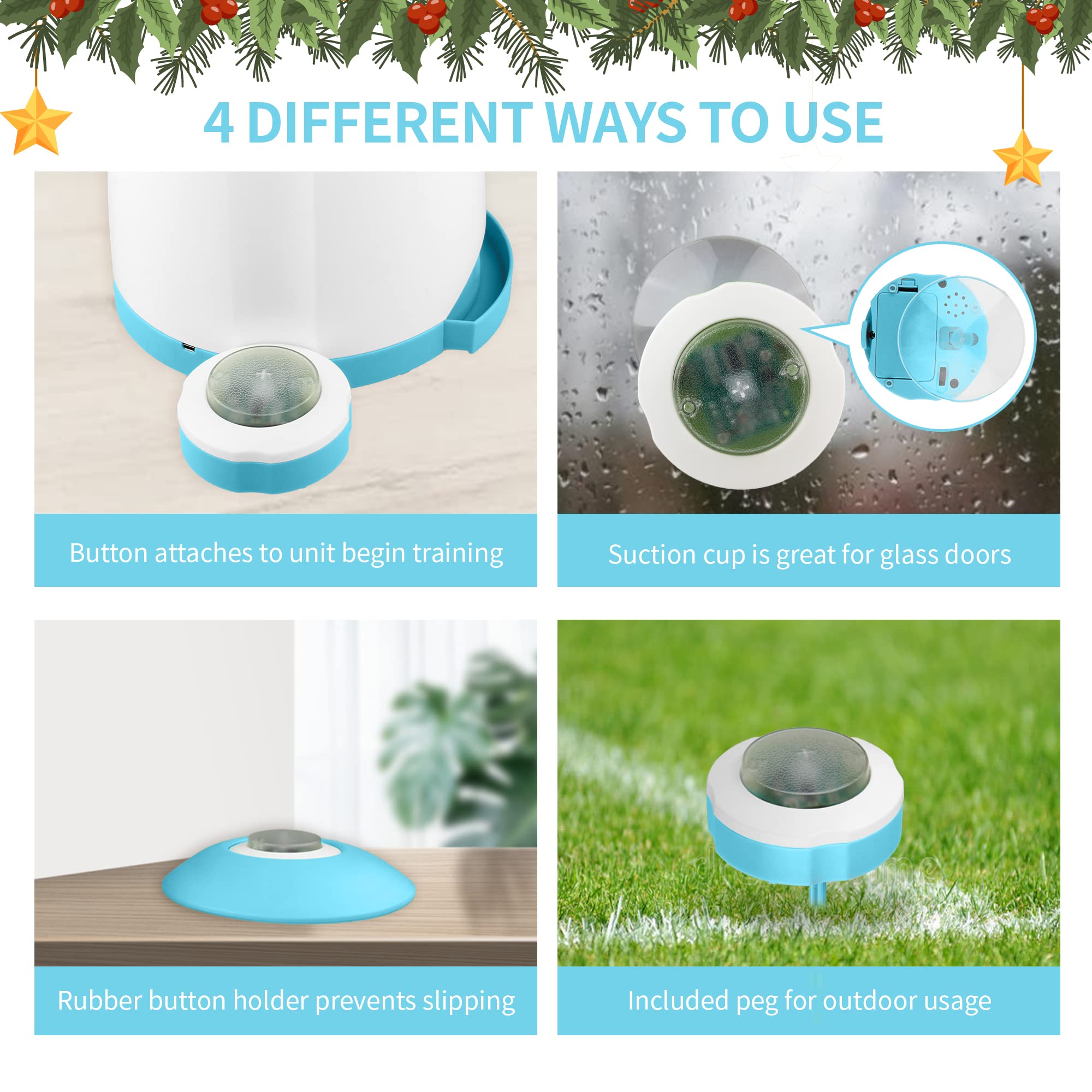 Petgeek Automatic Dog Treat Dispenser With Button, Dog Button Feeder With Dual Power Supply And Remote Control, Dog Puzzle Toys And Interactive Dog Toys For Indoor Or Outdoor Play(Blue)