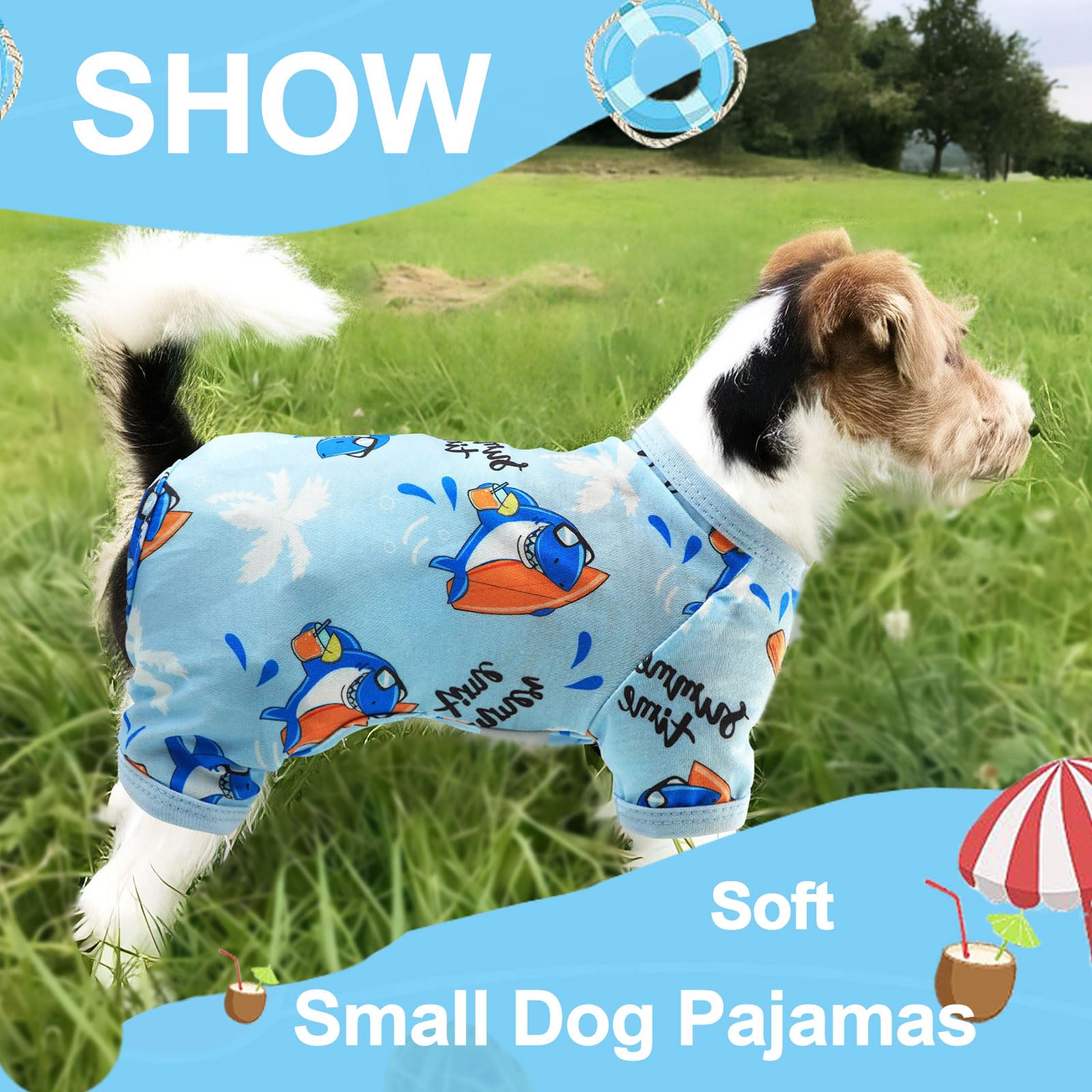 Viunimo Puppy Clothes Dog Pjs Dog Pajamas For Small Medium Dogs Summer Cute Dog Clothes Boy Girl Soft Stretchy Doggie Cat Pet Ja
