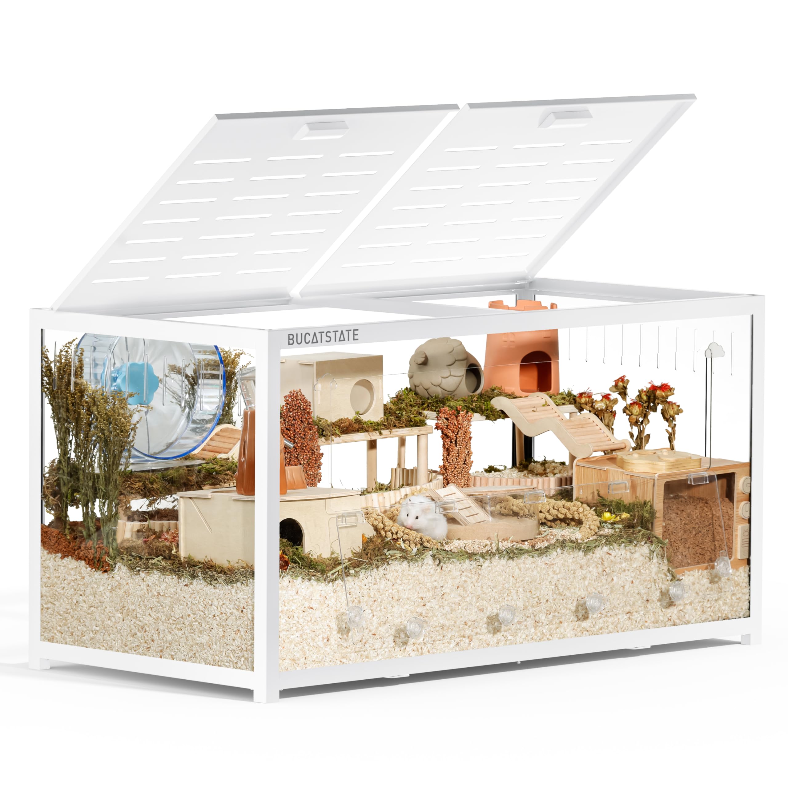 Bucatstate Hamster Cage 3.0: Metal Large Rat Cage Stackable With Top Access Easy Assemble 47L X 23.6W X 25.5H Inches Dwarf Syria