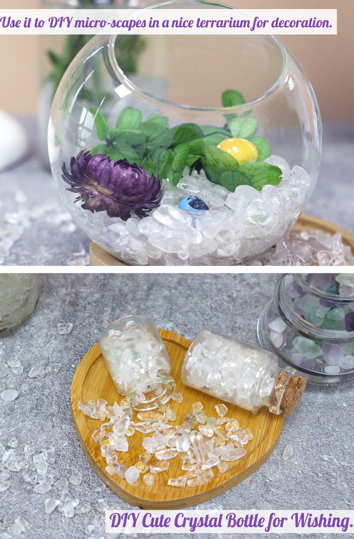 Clear Quartz Healing Crystal Chips Bulk Gemstones Sets Tumbled Crushed Stones Crushed Crystals Natural Rocks For Fountain Rocks