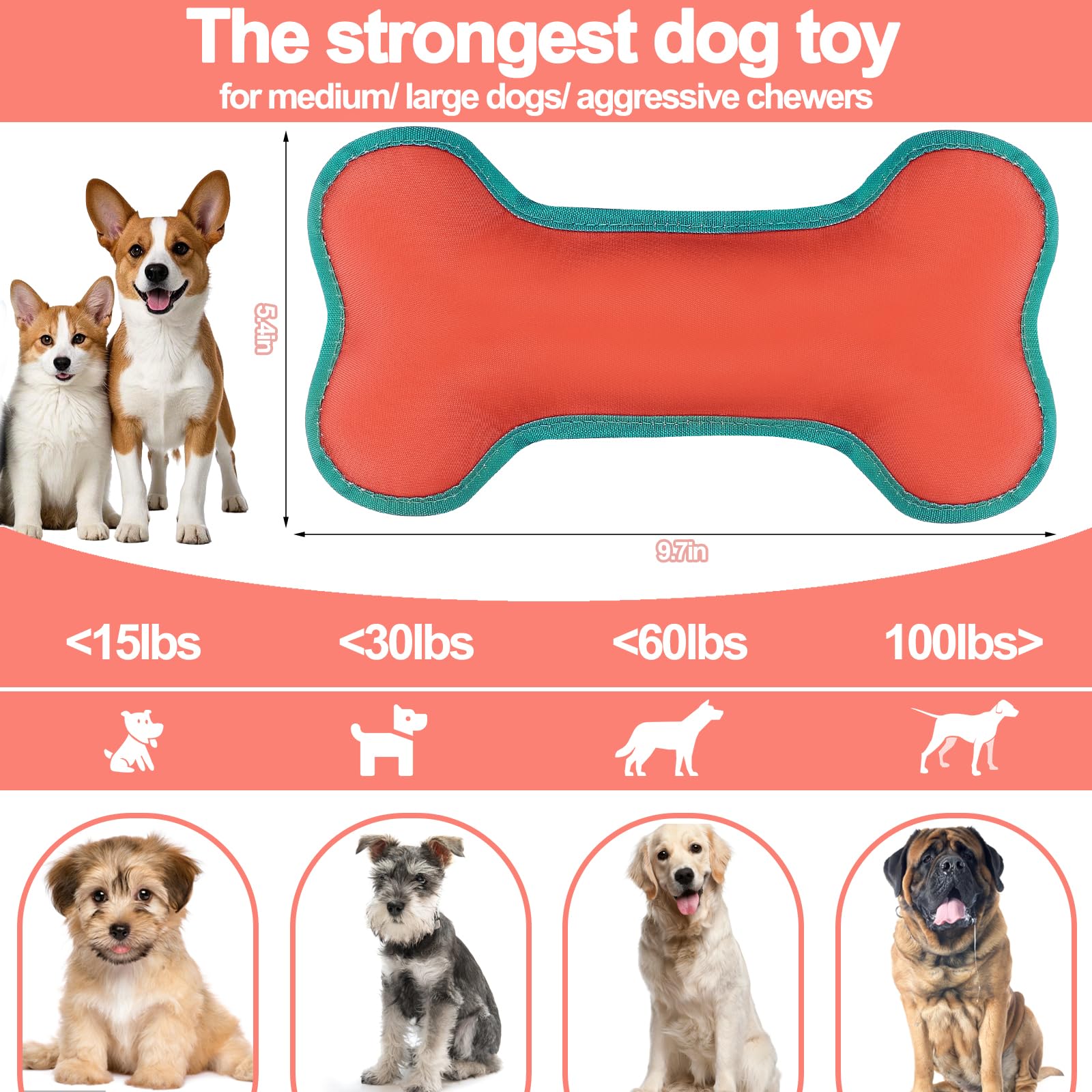 Bsresin Indestructible Dog Toy, Dog Bone Chew Toys For Aggressive Chewers, Tough Dog Chew Toys For All Breed Sizes To Keep Them