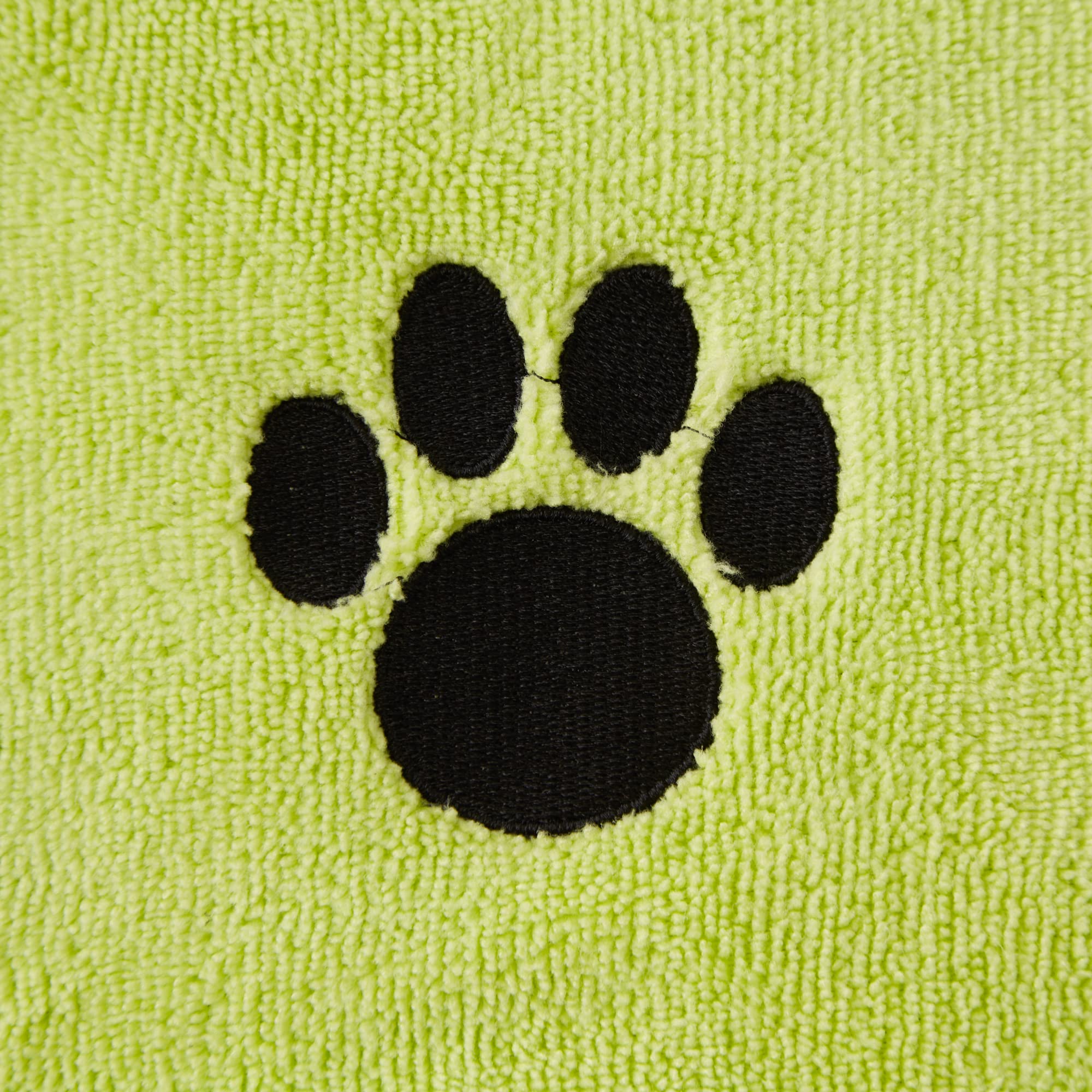 Bone Dry Embroidered Pet Grooming Towel Collection, Absorbent Microfiber X-Large, 41X23.5, Lettuce Green