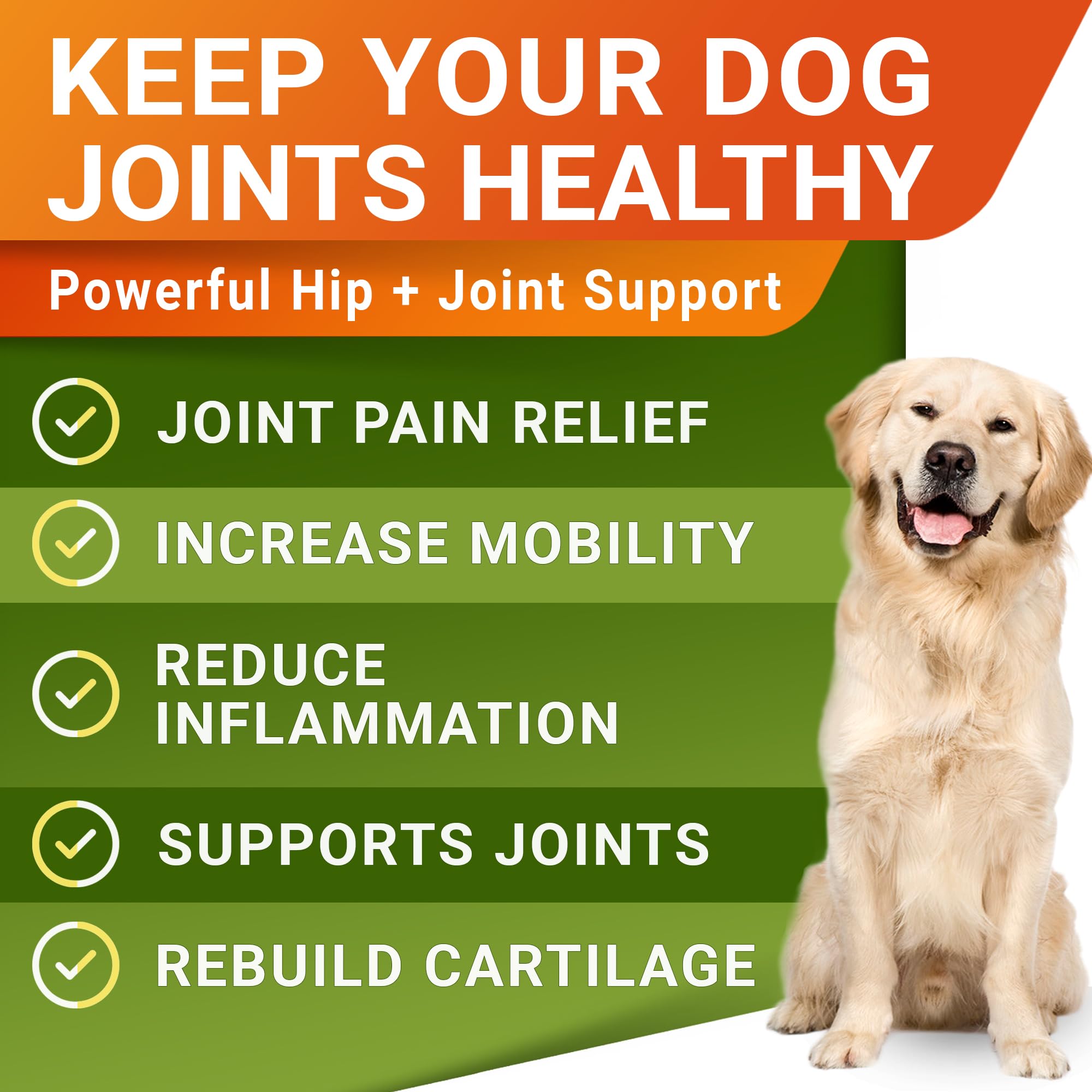 STRELLALAB Hemp Treats - Glucosamine & Omega 3 Dog Joint Supplement - 120 Ct - Chicken Flavor - Advanced Mobility Chews - Made in USA