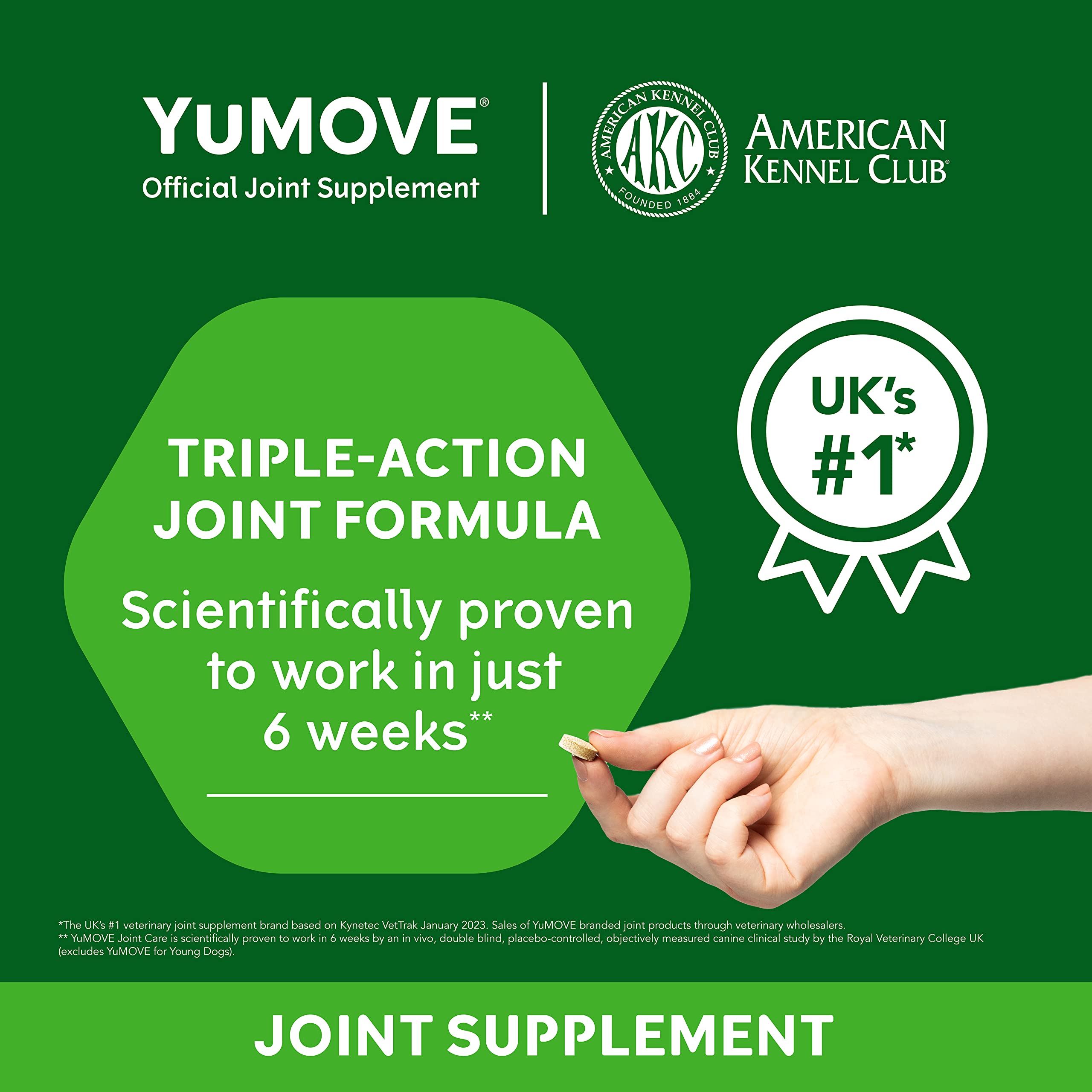 YuMOVE Adult Dog Tablets | Hip and Joint Supplement for Dogs with Glucosamine, Hyaluronic Acid, Green Lipped Mussel for Dogs Age