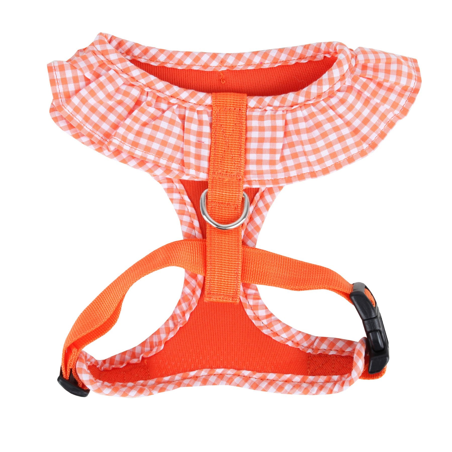 Puppia Vivien Dog Harness Over-The-Head All Season Cute No Pull No Choke Walking Training Adjustable For Small Dog, Orange, X-Small