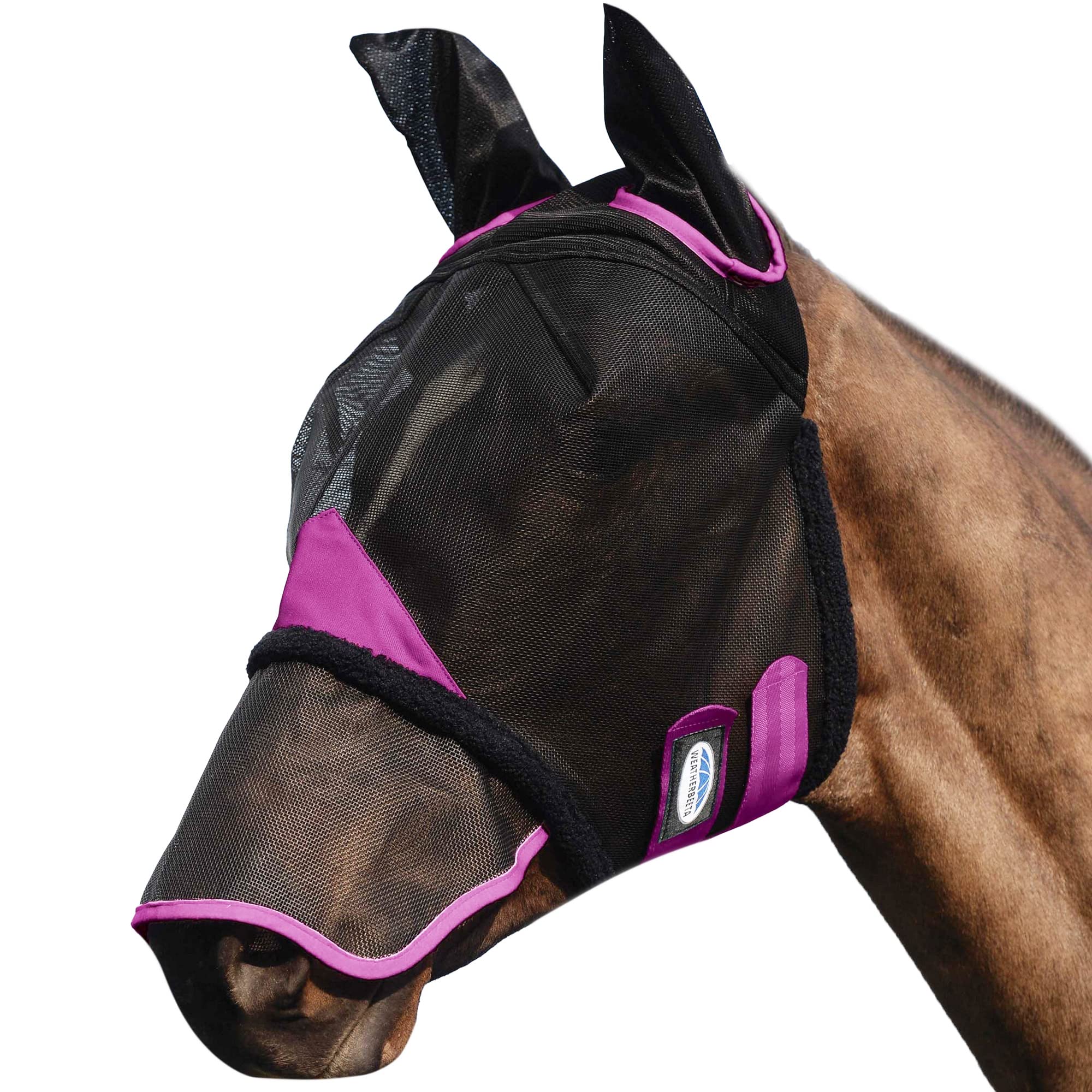 WeatherBeeta ComFiTec Durable Mesh Mask with Ears & Nose, Black/Purple, Full