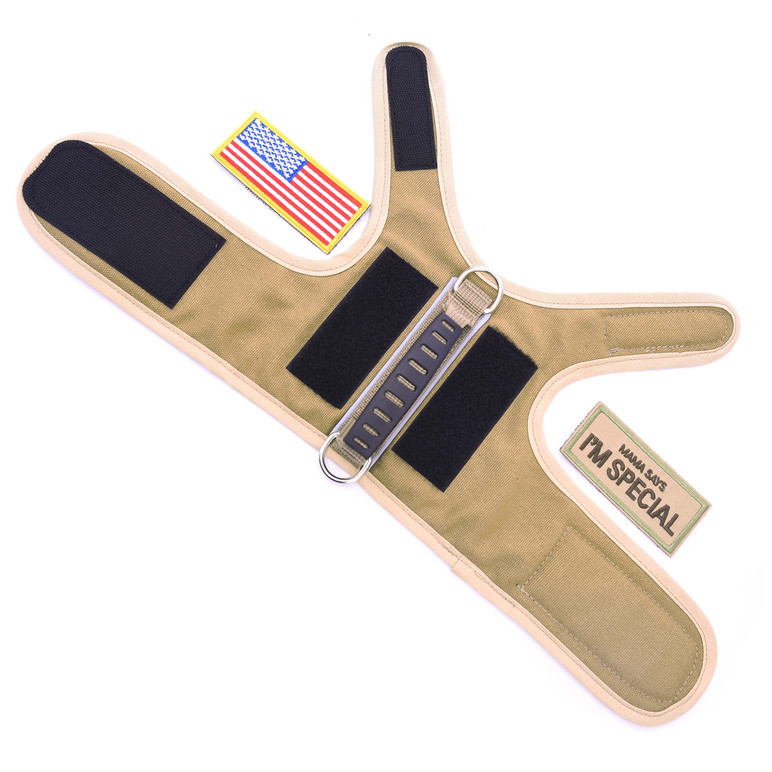 Tactical Cat Harness And Leash For Walking Escape Proof, Adjustable Cat Walking Jackets, Padded Stylish Cat Vest, Khaki, Large