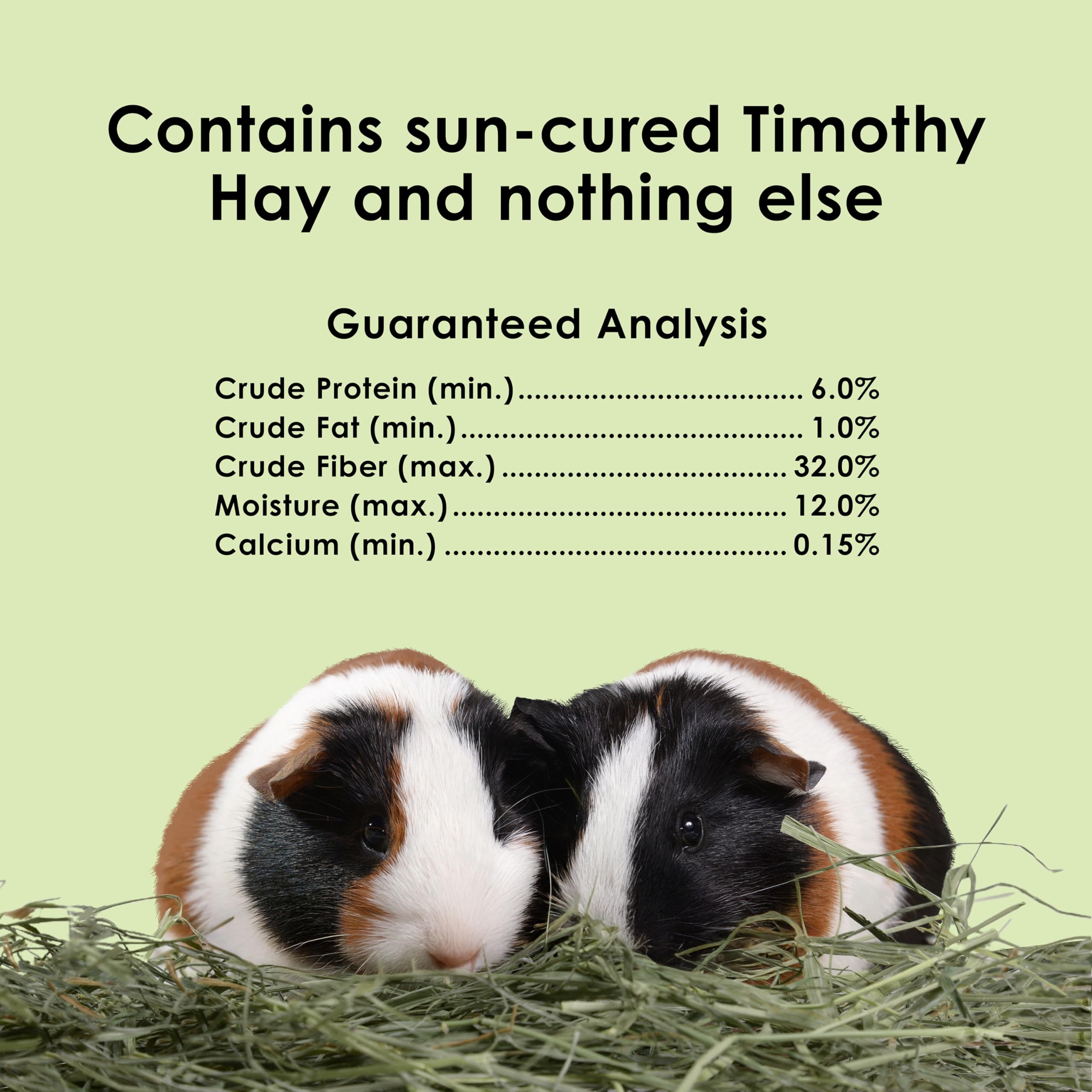 Kaytee Timothy Hay, High Fiber, Grown Specifically for Small Animals, Rabbits, Guinea Pigs, Chinchillas, Ideal Bulk Order for Sm
