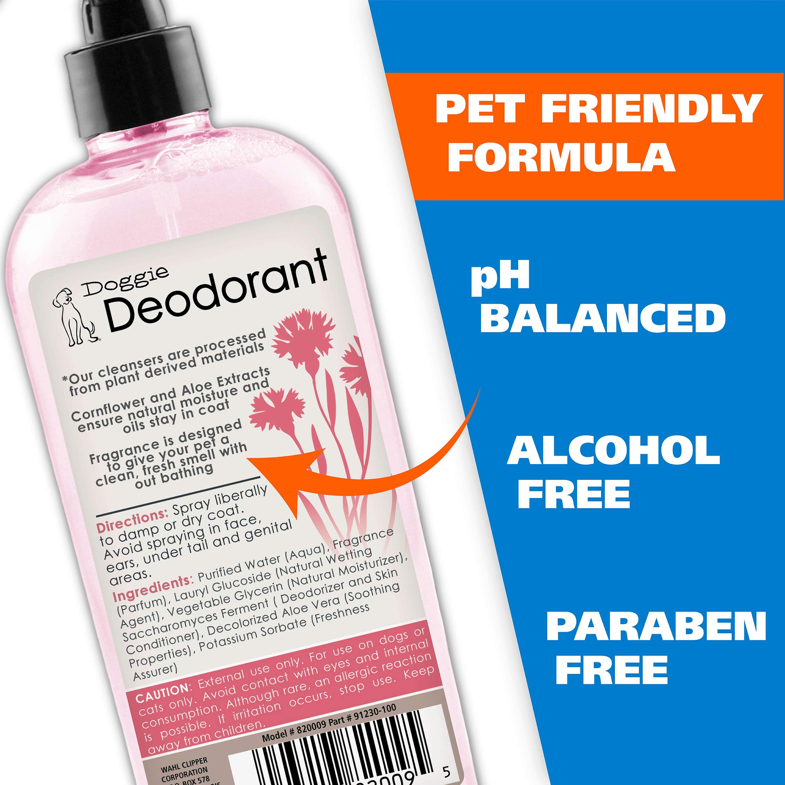 Wahl Usa Cornflower Aloe Pet Deodorant Spray For All Dogs & Cats – Clean Fresh Smell Refreshes & Deodorizes – 8 Oz - Model 820009A