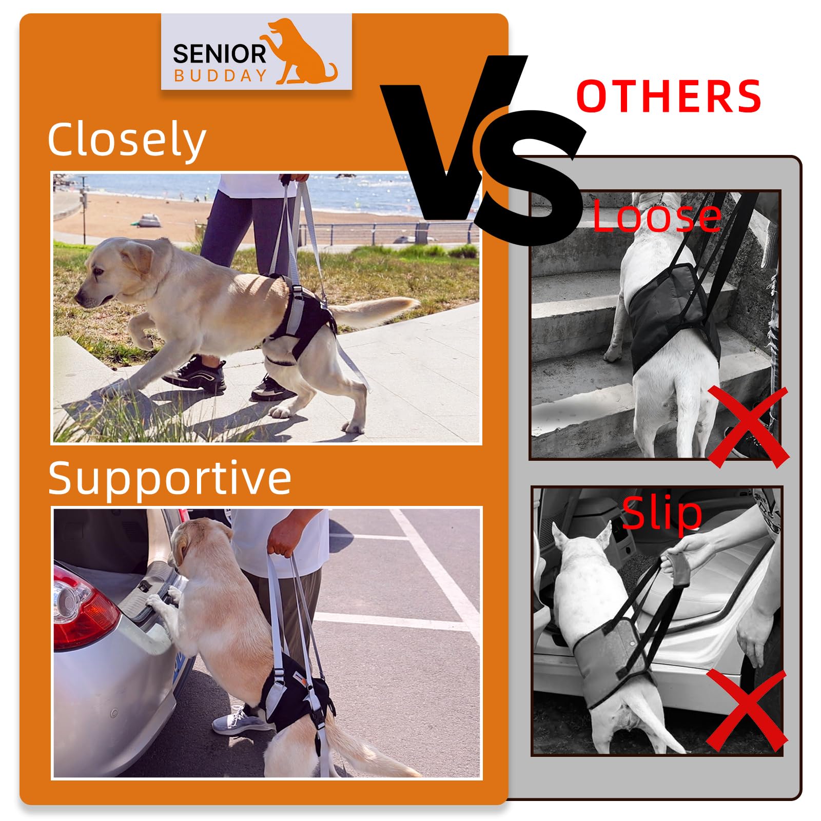 Dog Lift Harness For Large Dogs,Dog Sling For Back Legs,With Handle,Rear Leg Support/Walk/Up Stairs/Dogs Joint Injuries/Arthriti