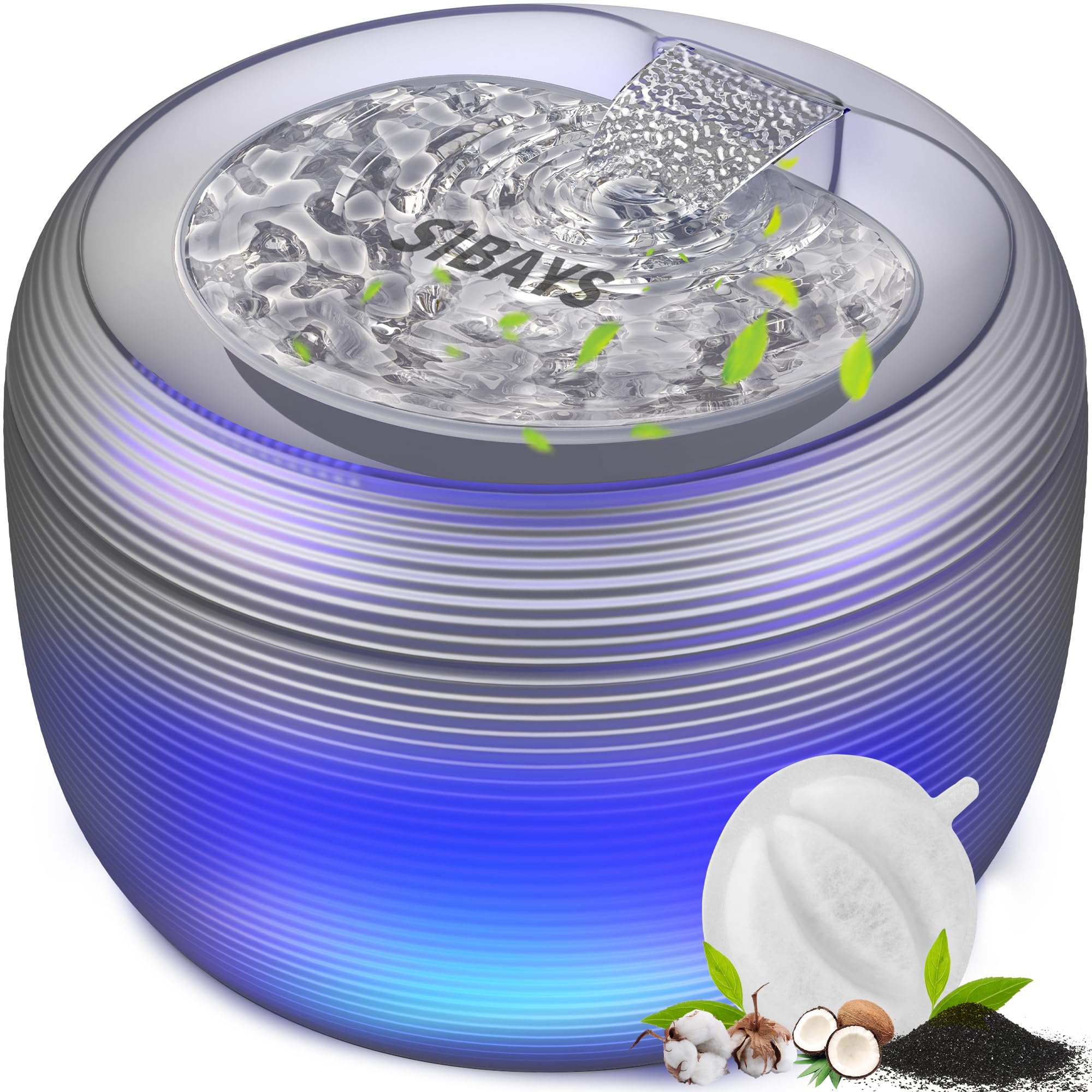 Sibays 118Oz/3.5L Cat Water Fountain, Automatic Pet Water Fountain For Cats Indoor, Super Quiet Cat Drinking Fountain With Visib