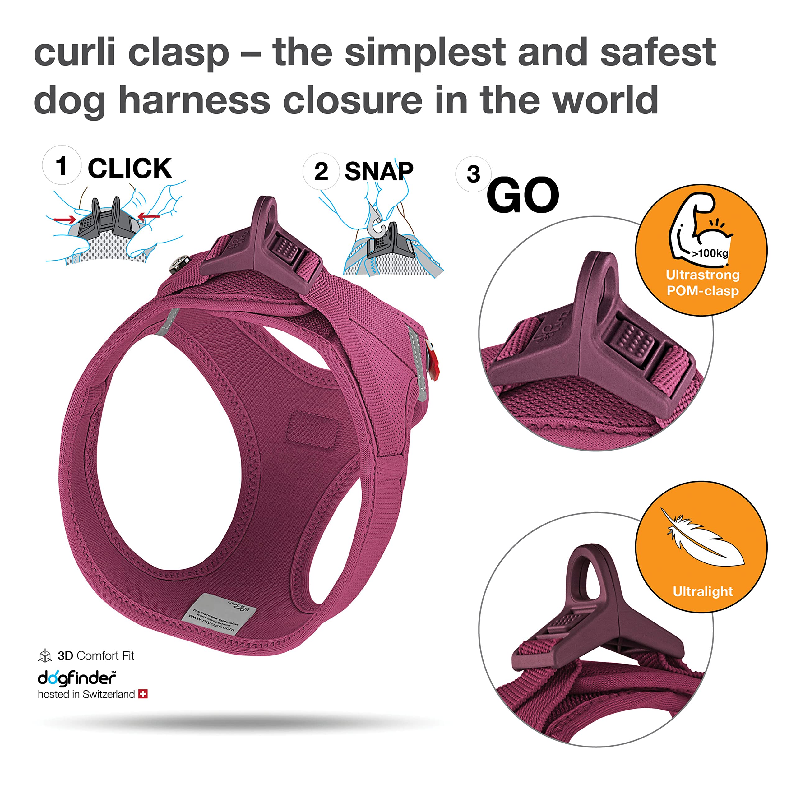Vest Harness curli Clasp Air-Mesh Ruby S -Like New