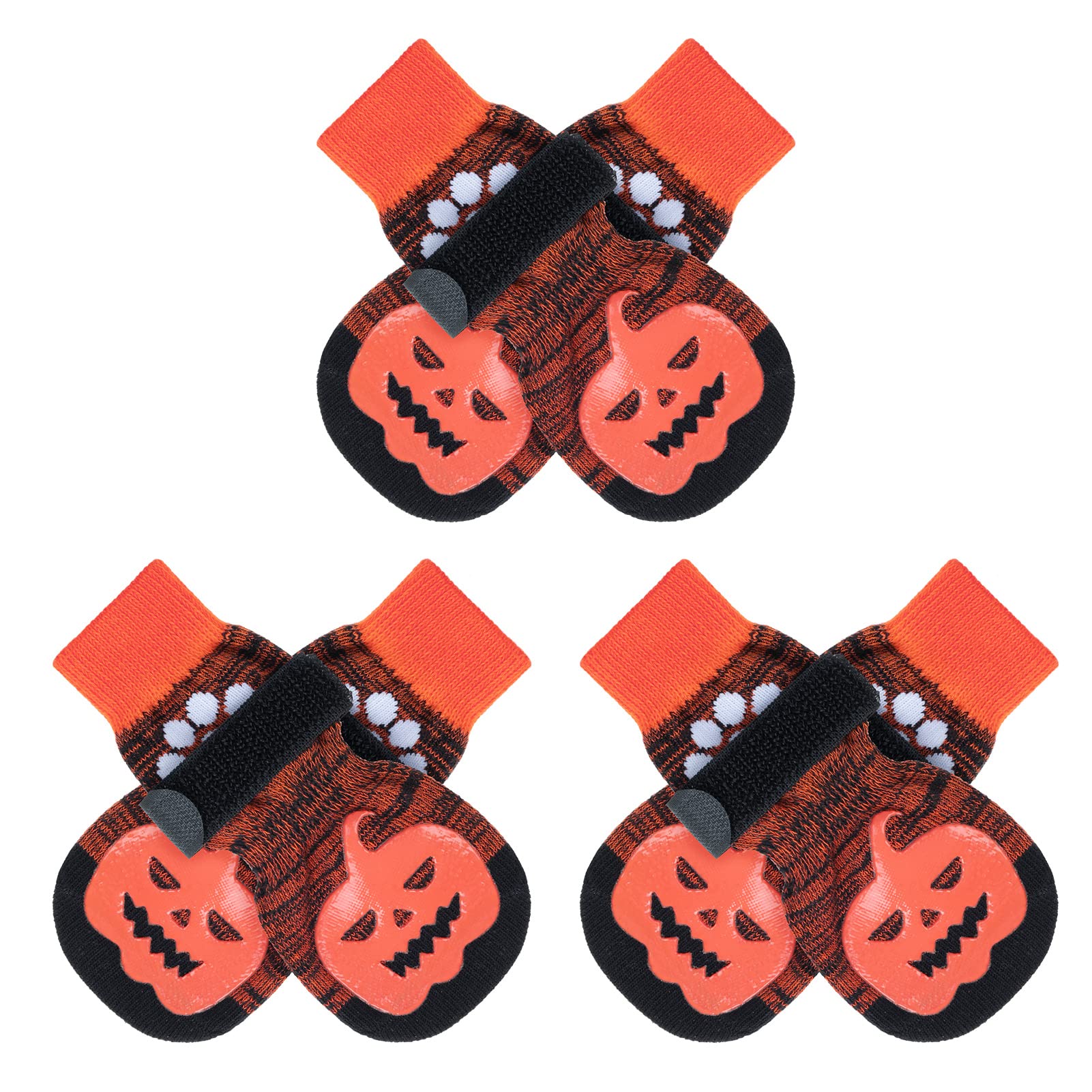 Expawlorer Double Side Non-Silp Dog Socks, Strong Grips Traction Control With Adjustable Straps, Paw Protector For Puppy Small M