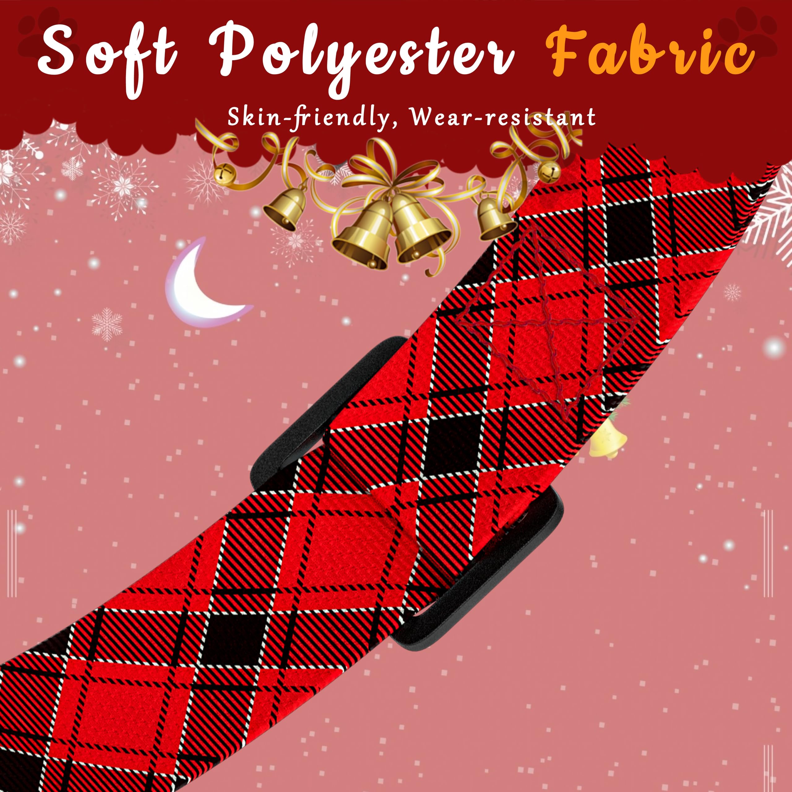 Seyezo Christmas Plaid Dog Collar, Classical Boys Girls Puppy Collar For Small Medium Large Dogs, Adjustable Soft Plaid Pet Coll