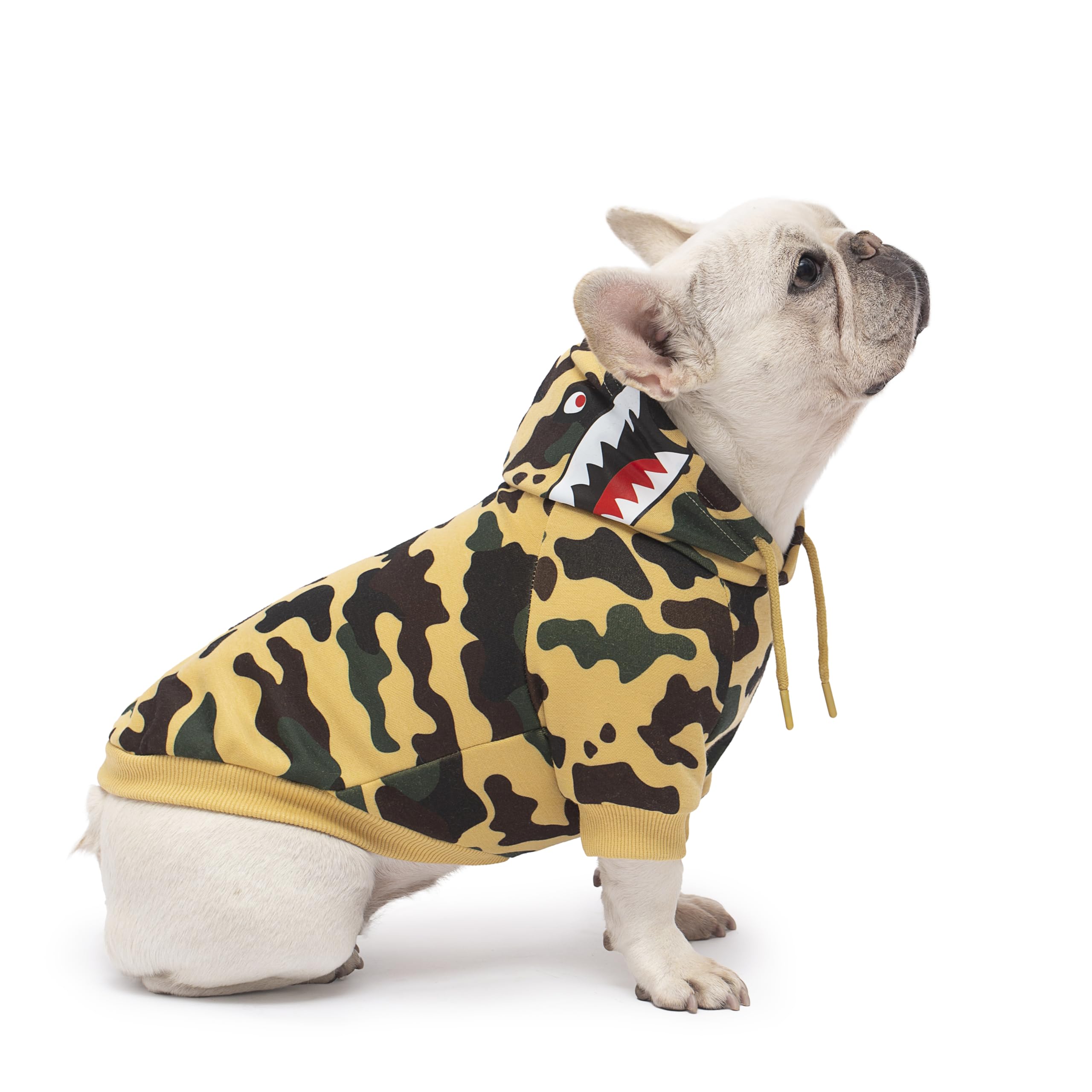 Camo Dog Hoodie Dog Clothes Extra Warm Fleece Lining Stretchy Fit for Small Medium Large Dogs ((Yellow, XXX-Large)