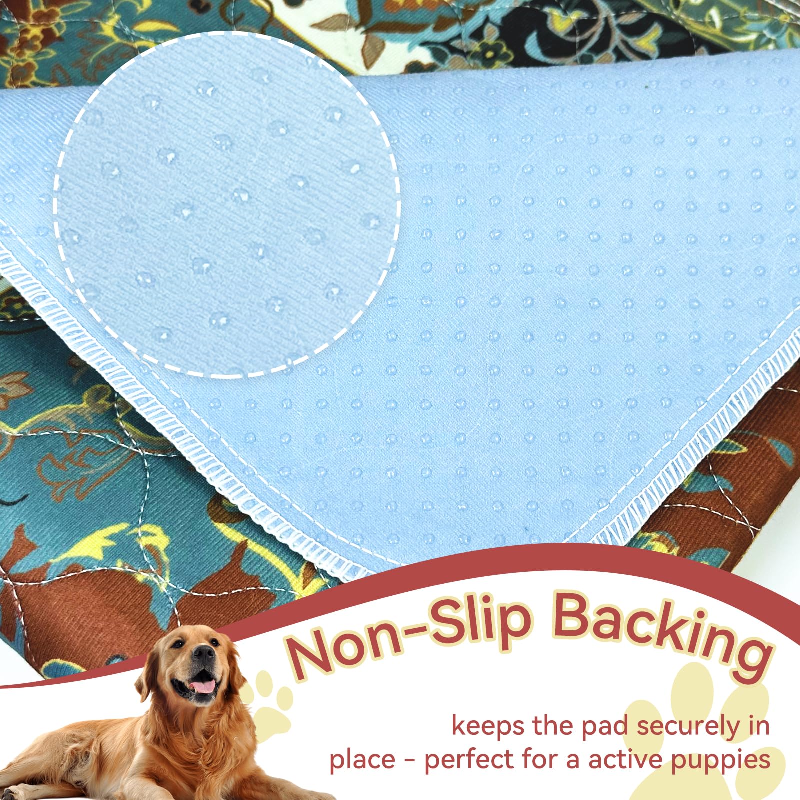 Washable Pee Pads For Dogs, 1 Pack 72'' X72'' Waterproof Non-Slip Puppy Pad With Fast Absorbent, Reusable Rug For Training Trave
