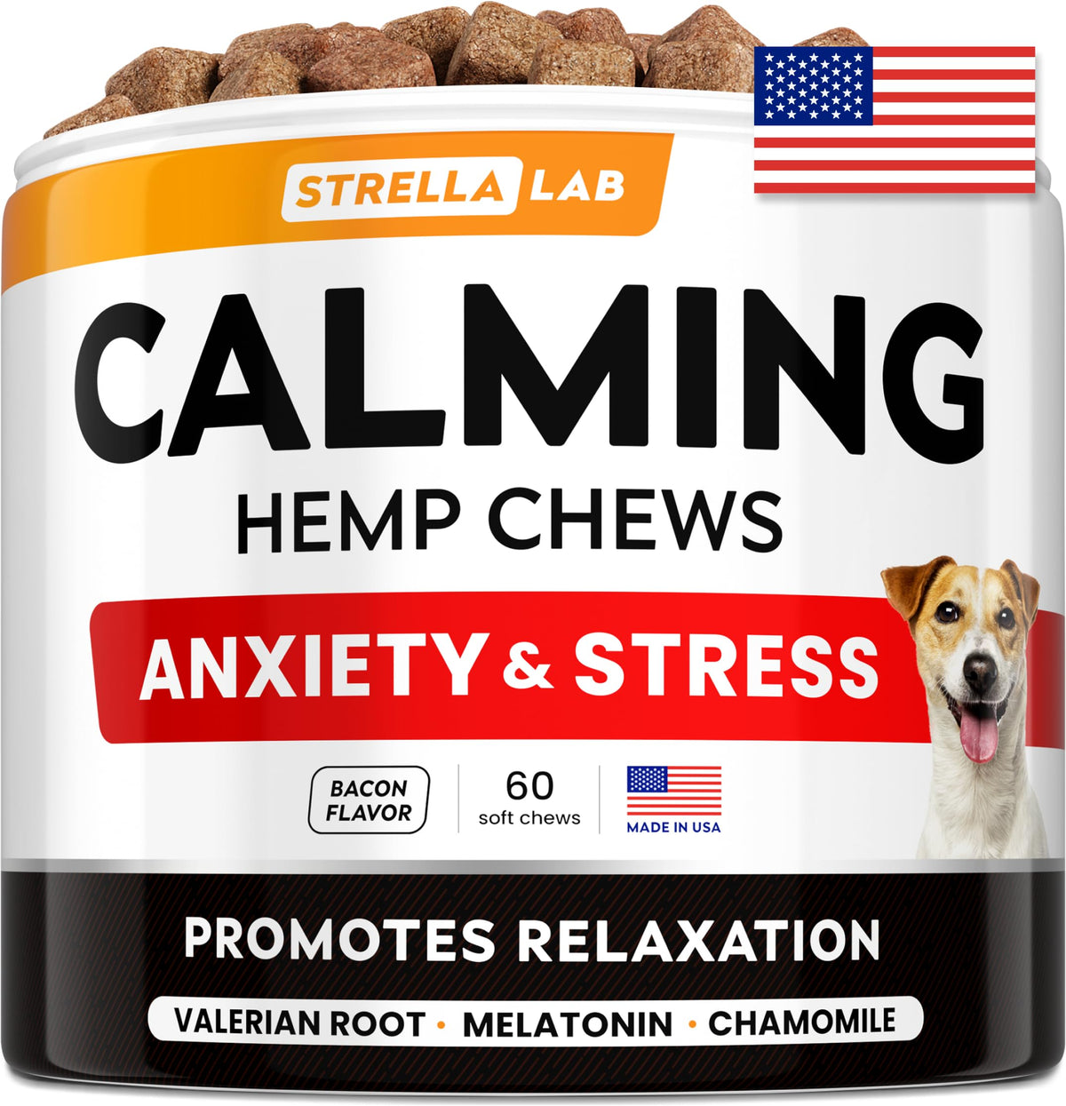 Hemp Calming Chews For Dogs - Dog Calming Treats - Anxiety Relief Treats - Dog Calming Chews - Stress - Sleep Calming Aid - Heal