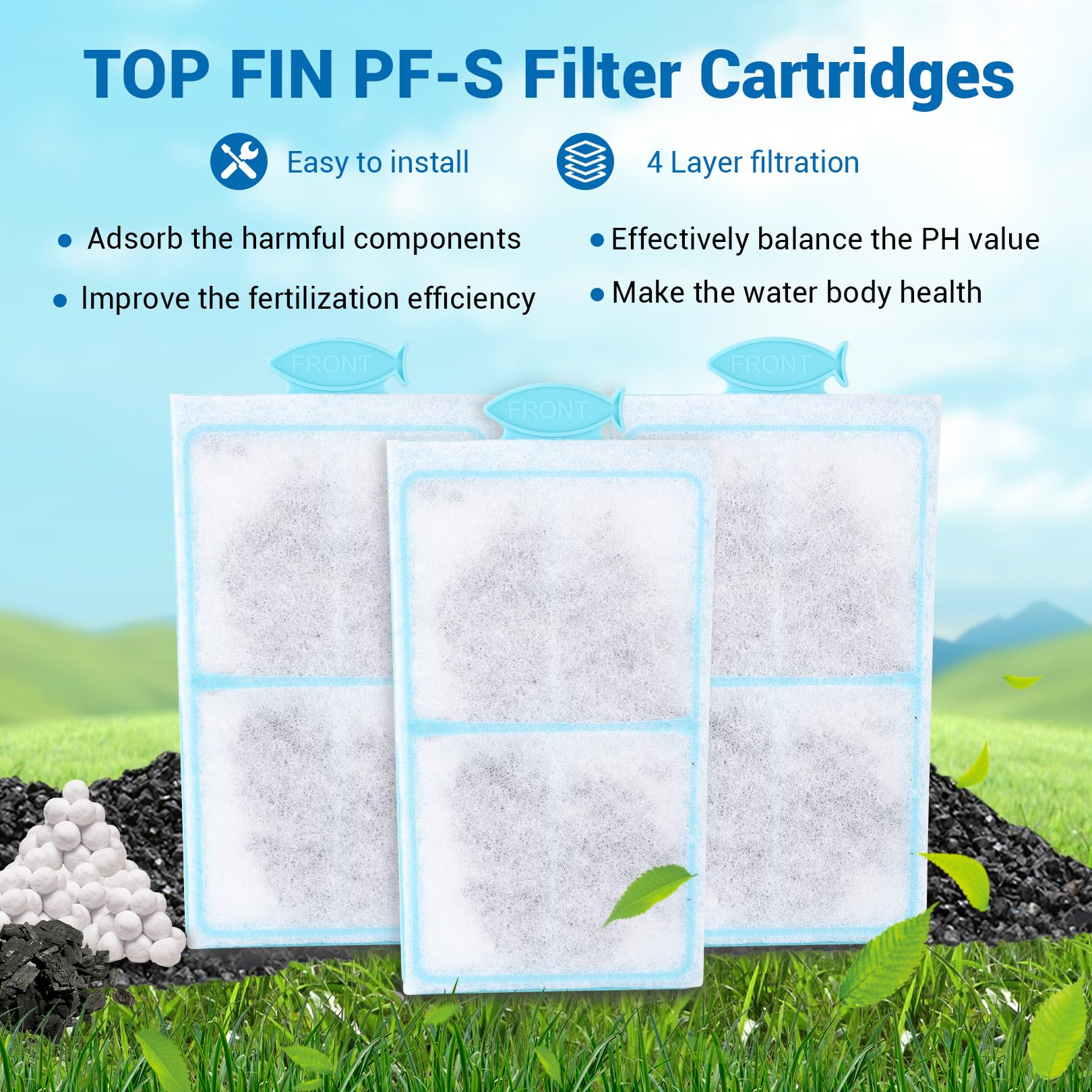 Saierte 12 Pack Pf-S Filter Cartridges For Top Fin Silenstream Pf10 Power Filters, Replacement Aquarium Carbon Cartridge With Ze