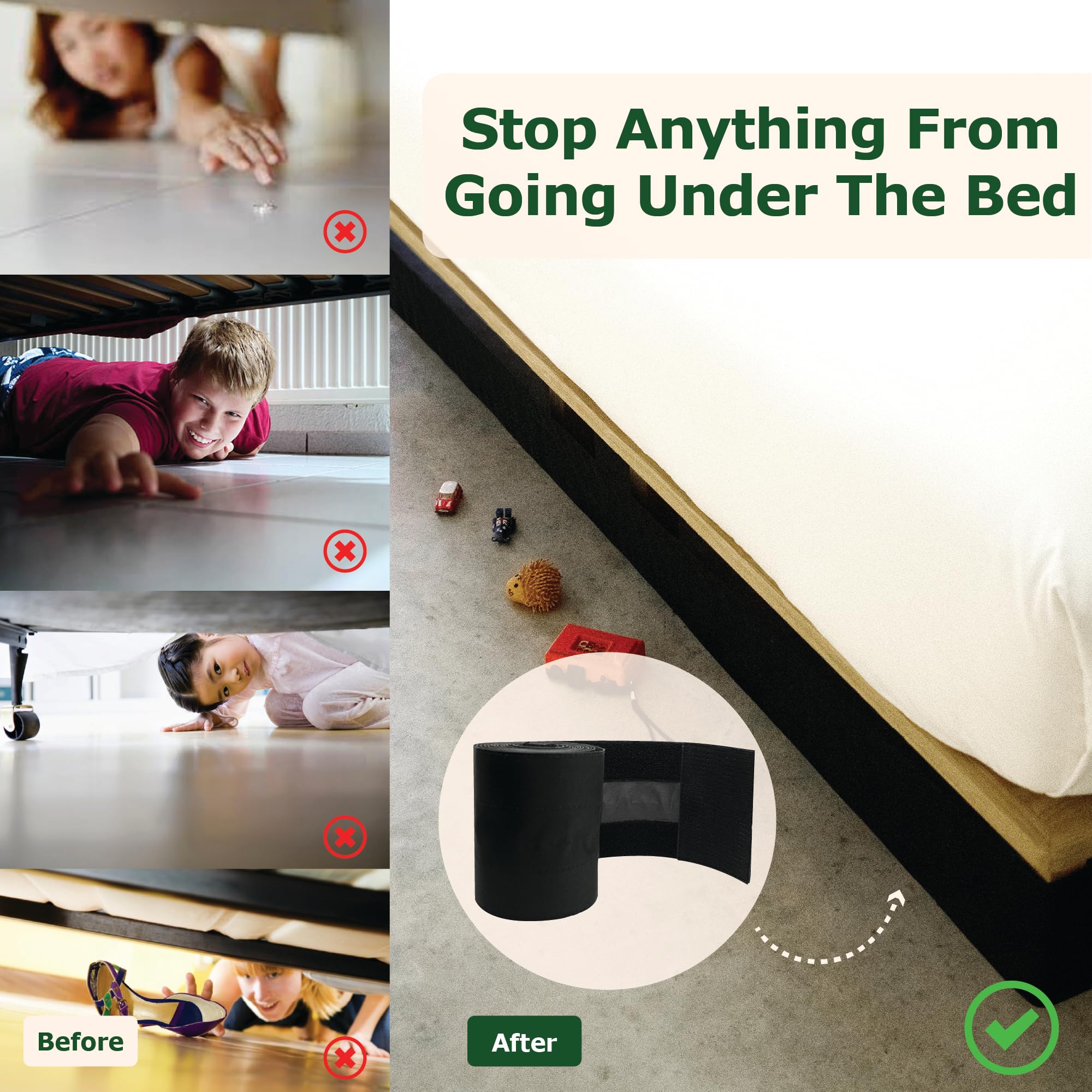 ECOHomes Under Bed Blocker for Pets - 13ft Bed Gap Blocker Keeps Toys & Pets Out from Under Furniture - Bumper for Dogs & Cats