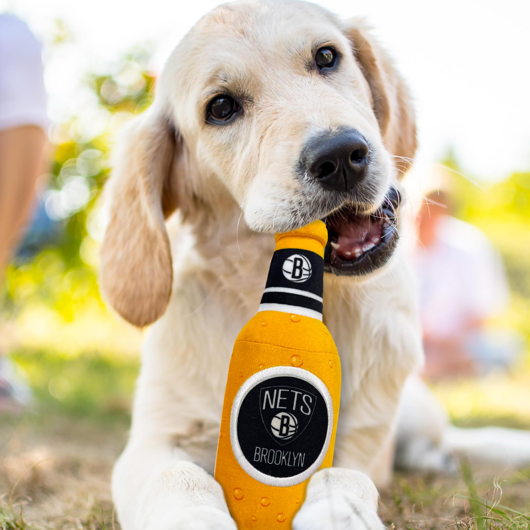 Pets First Nba Brooklyn Nets Beer Bottle Plush Dog & Cat Squeak Toy - Cutest Stadium Soda Bottle Snack Plush Toy For Dogs & Cats