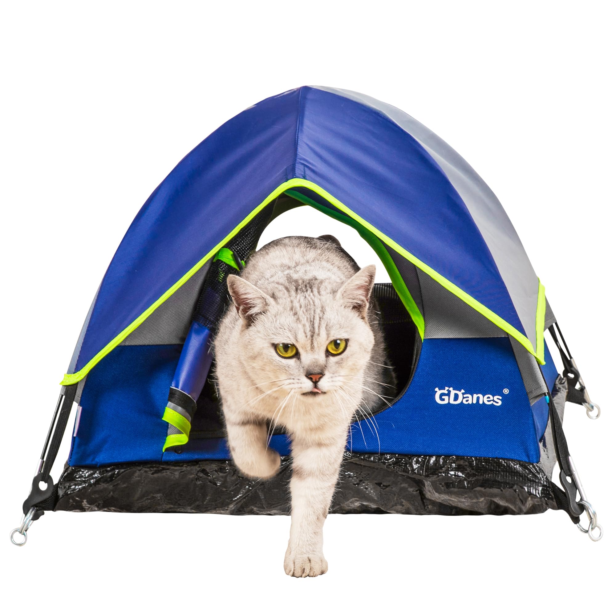 Gdanes Blue Cat Tent, Large Cave Bed For Indoor Cats And Small Dogs With Soft Pad - 22'' X 22'' X 16''