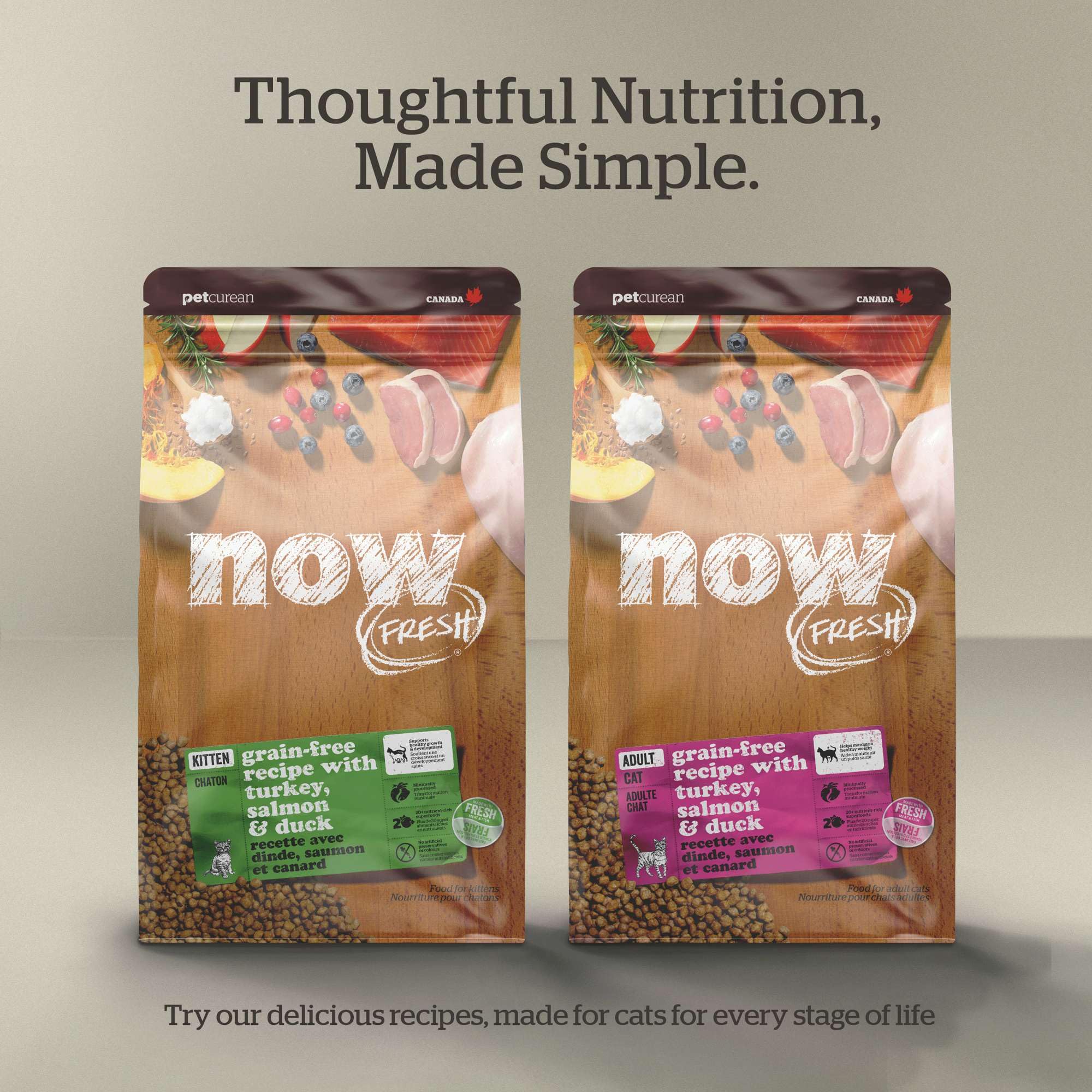 Now Fresh Grain-Free Senior Dry Cat Food with Turkey, Salmon & Duck, Premium Kibble Made with Real Poultry & Fish, Chicken-Free