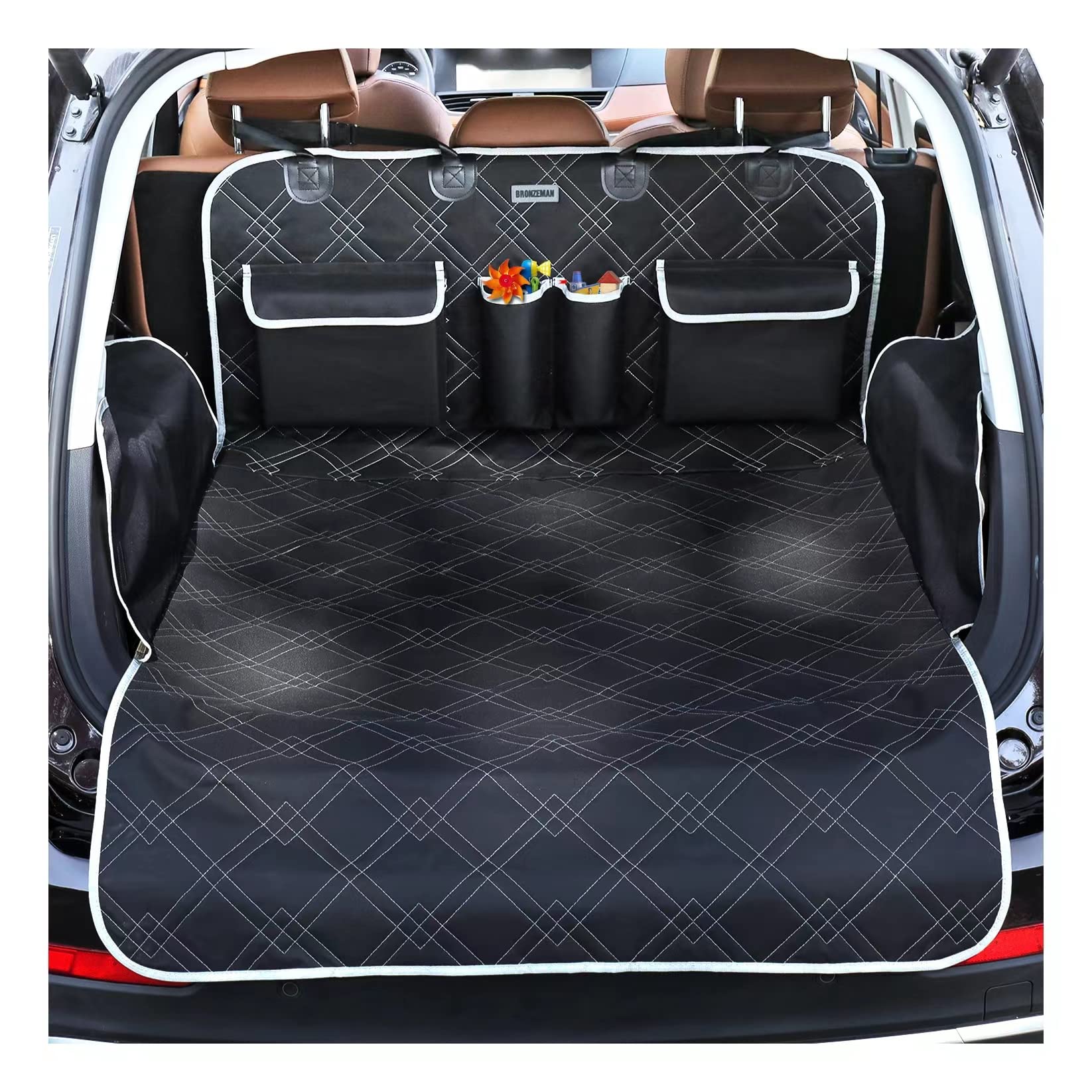 Bronzeman Pet Cargo Cover Liner For Suv And Car,Non Slip,Waterproof Dog Seat Cover Mat For Back Seat Trucks/Suv With Bumper Flap