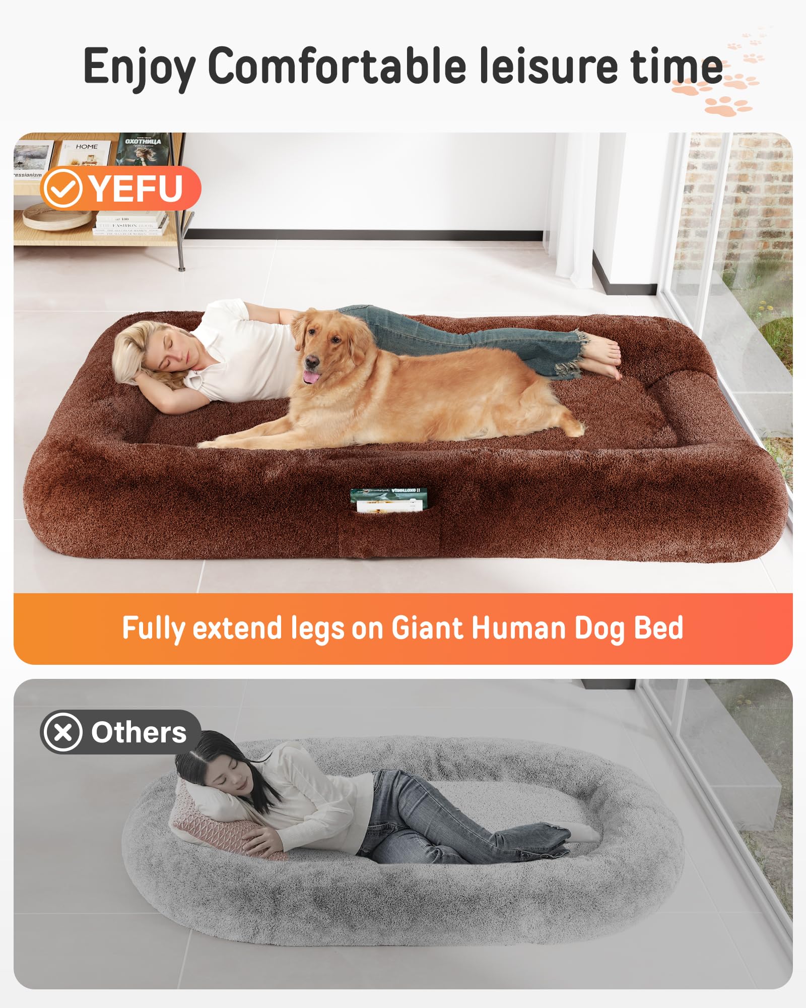 Dog Bed Large Size For Human: Human Dog Bed For People Adult Pet Kids - Human Sized Dog Bed 79'X45'X12' - Dog Human Bed Comfo