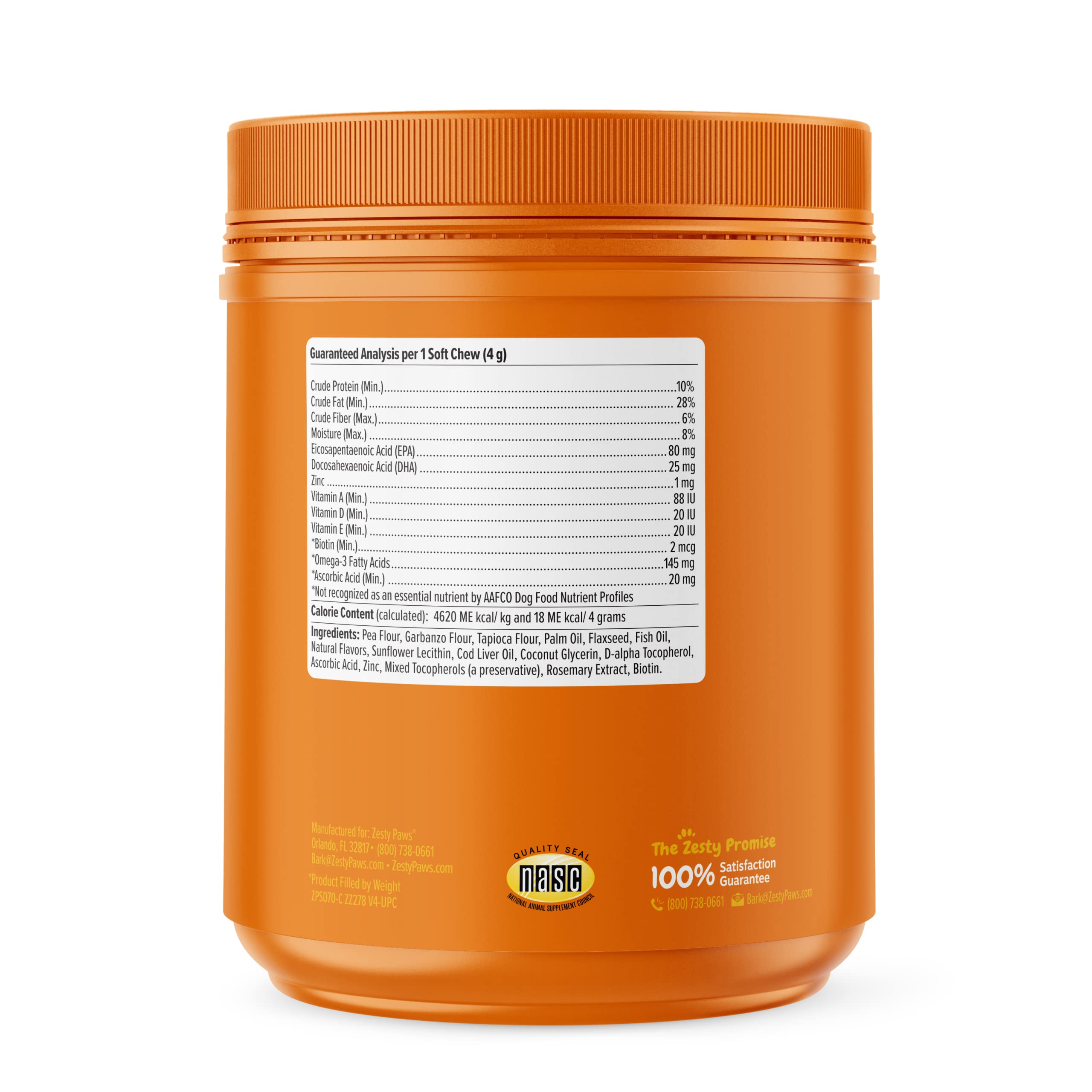 Zesty Paws Omega 3 Alaskan Fish Oil Bites for Dogs - with AlaskOmega for EPA & DHA Fatty Acids - Hip & Joint Support + Skin & Co