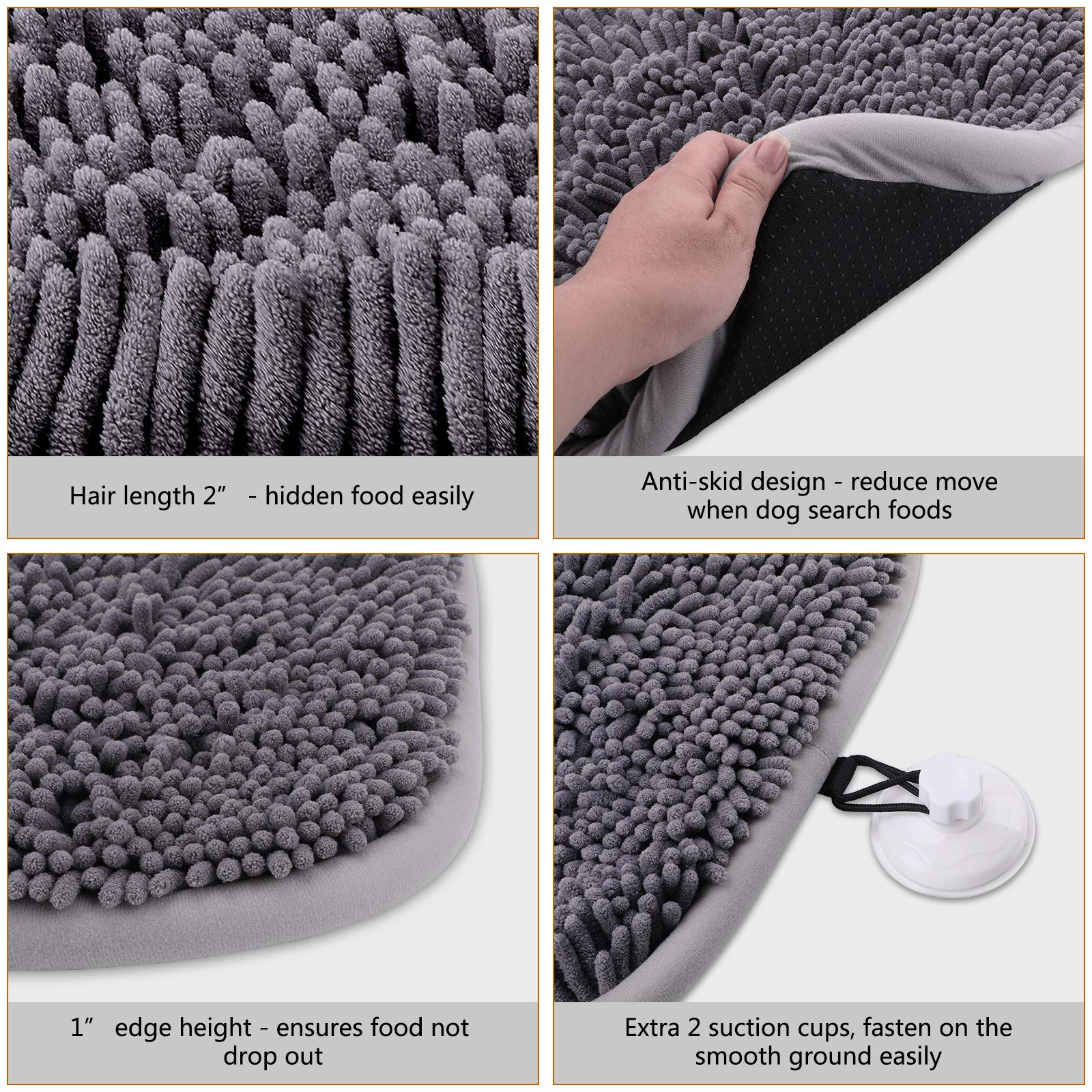 Snuffle Mat for Dogs, 17'' x 21'' Dog Sniffing Interactive Feeding Game Boredom, Puzzle Toys Encourages Natural Foraging Skills