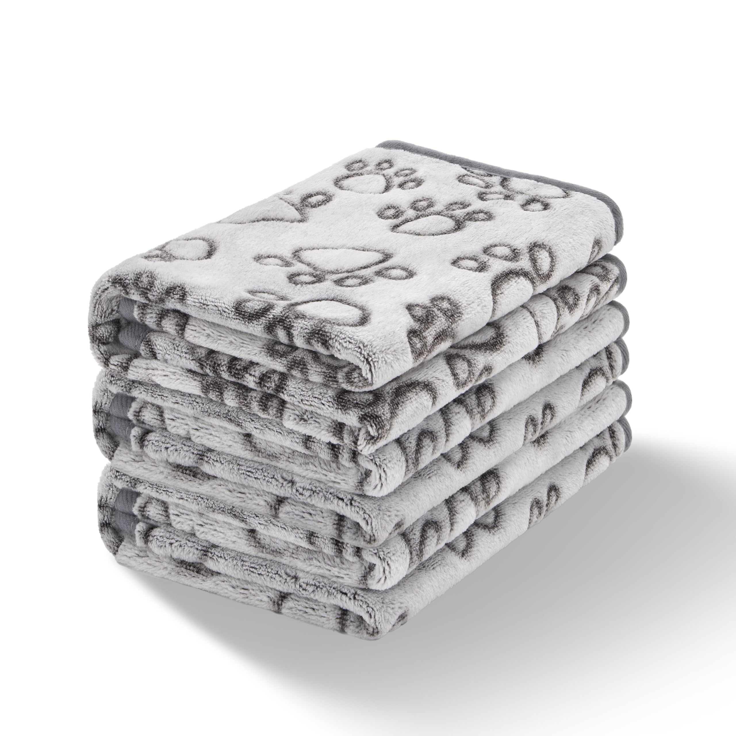 1 Pack 3 Premium Soft Dog Blankets For Small Dogs Gifts, Calming Puppy Blanket Throw For Cat Kitten Puppy Essentials, 24 * 16 Inches, Grey