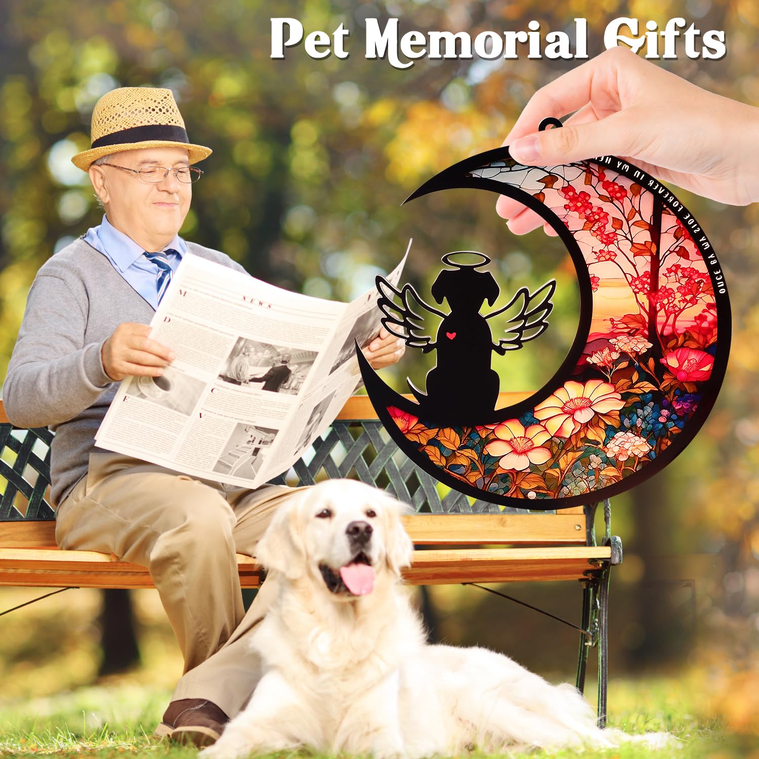 Ymgn Dog Memorial Suncatcher,Gifts For Dog Lovers, Dog Memorial Ornament Loss Of Pet Sympathy Gift, In Loving Memory For Loss Do