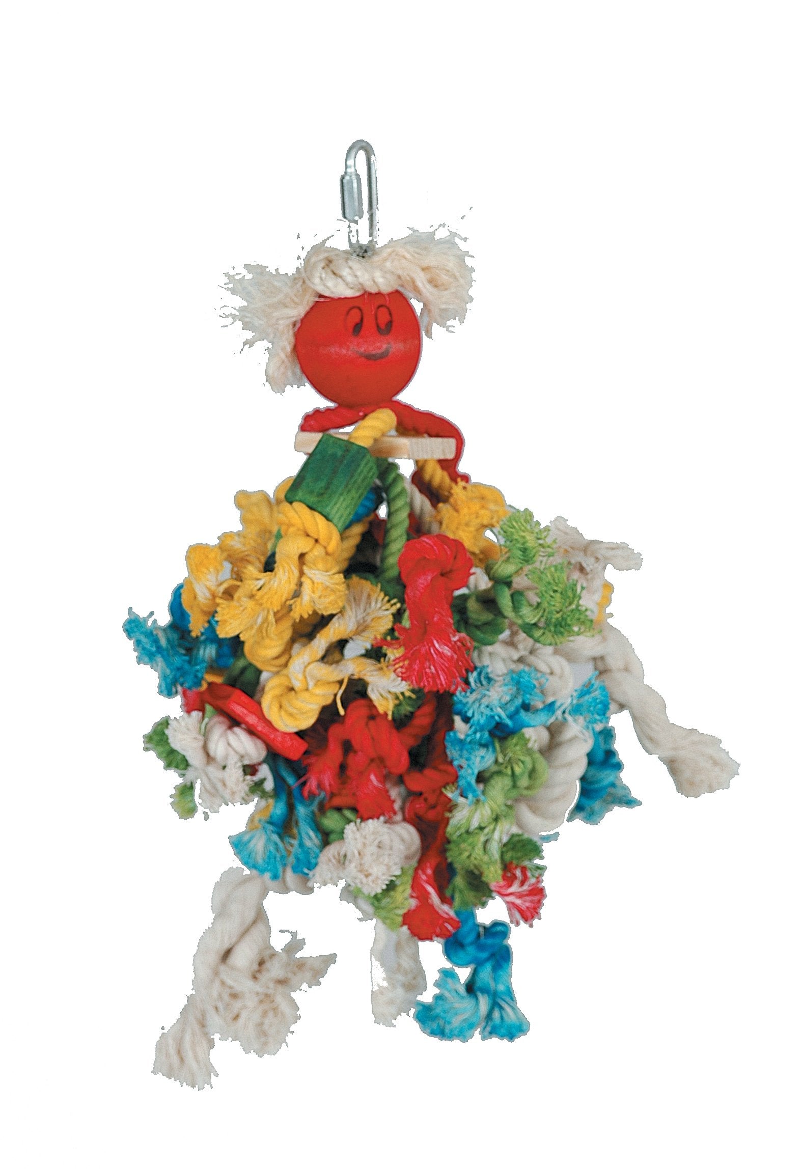 Featherland Paradise | Multicolored Cotton Preening Doll Bird Toy | Bird Toys for Parrots, Macaws, Cockatoos, Large Birds