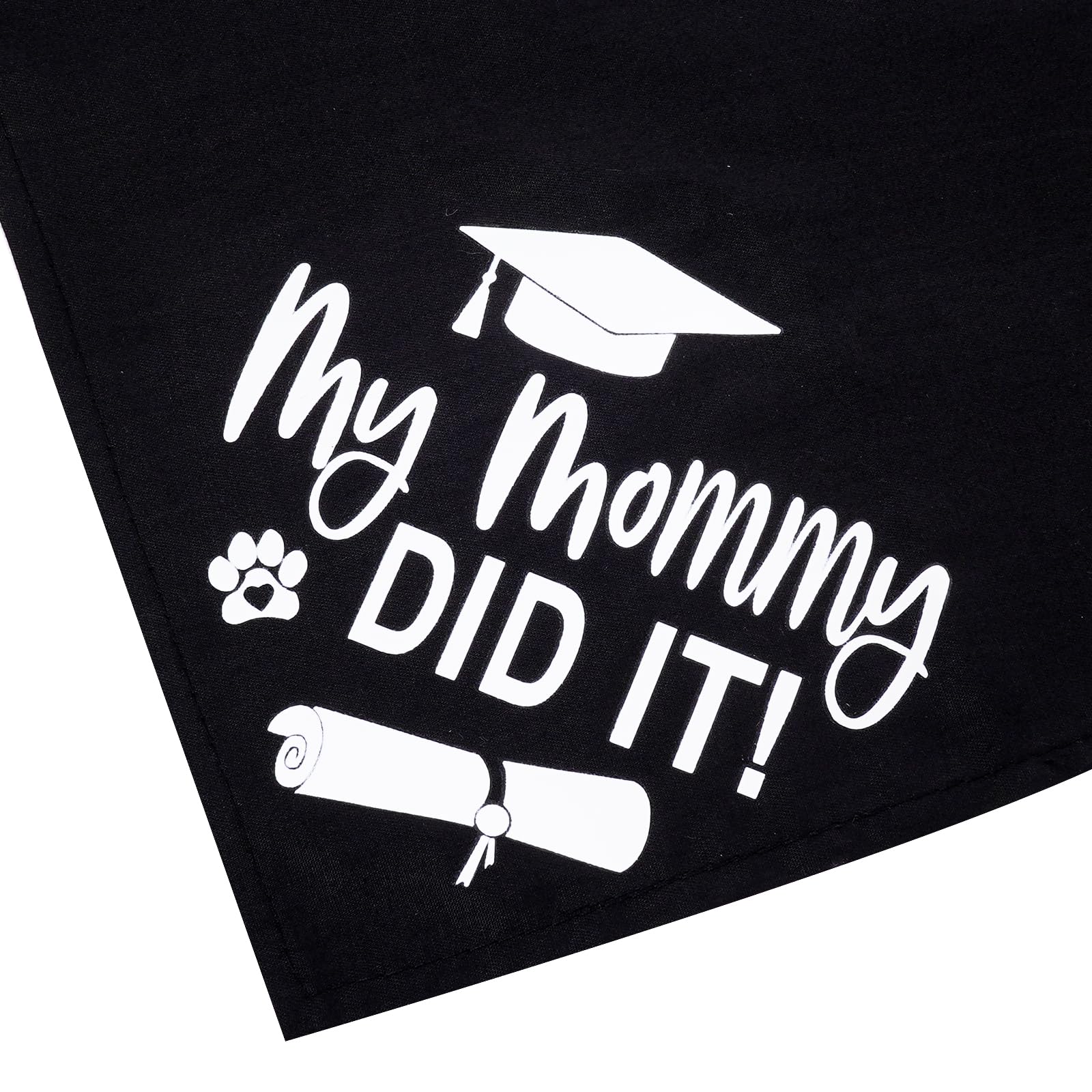 Sumersha Dog Graduation Bandana, My Mommy Did It Dog Bandana Graduation Outfit Black Dog Scarf For Small Medium Large Dogs