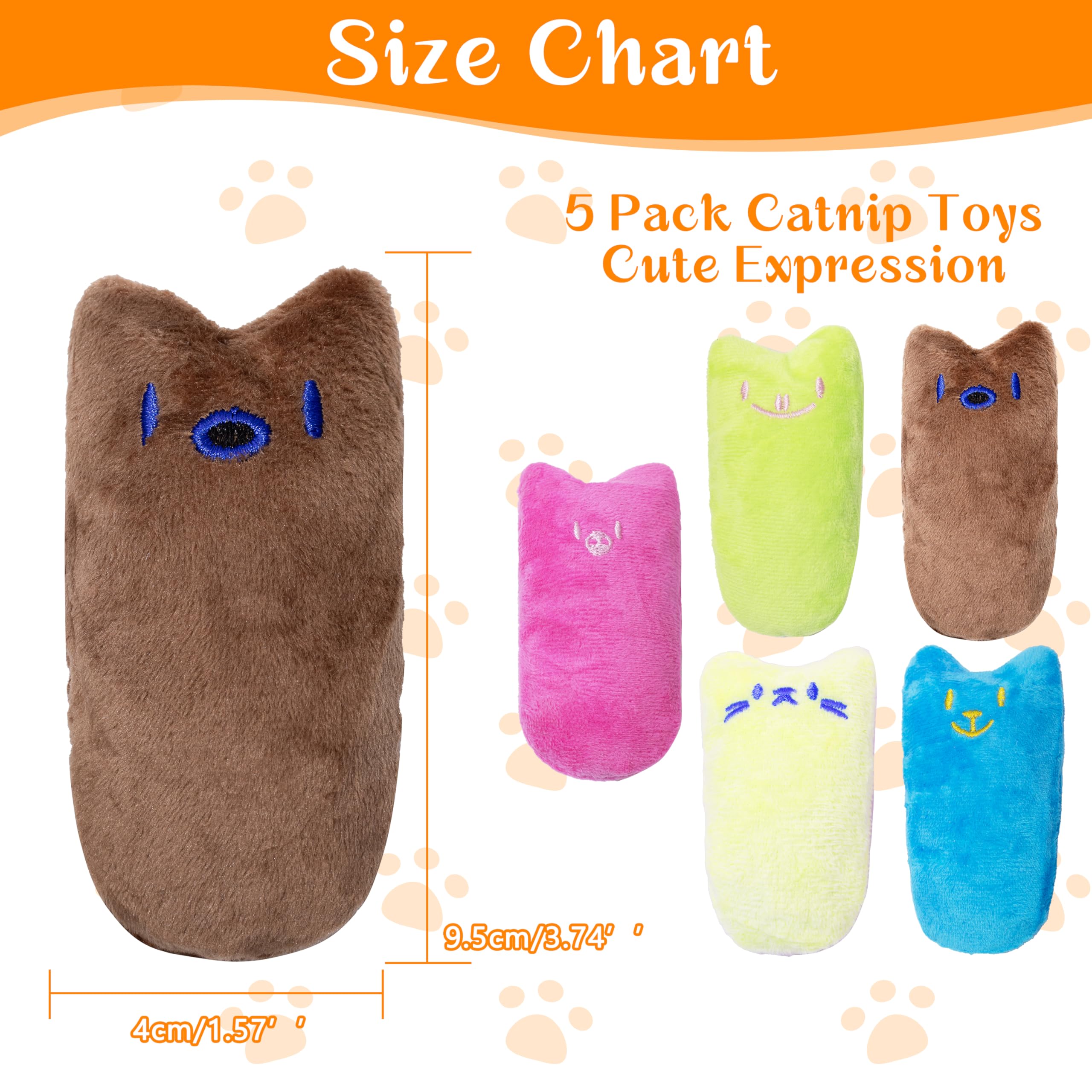Seyezo Cat Toys For Indoor Cats, 5Ps Cats Fetch Toys, Fluffy Toys For Playing, Interactive Kitten Toys, Kitty Chew Teething Toys