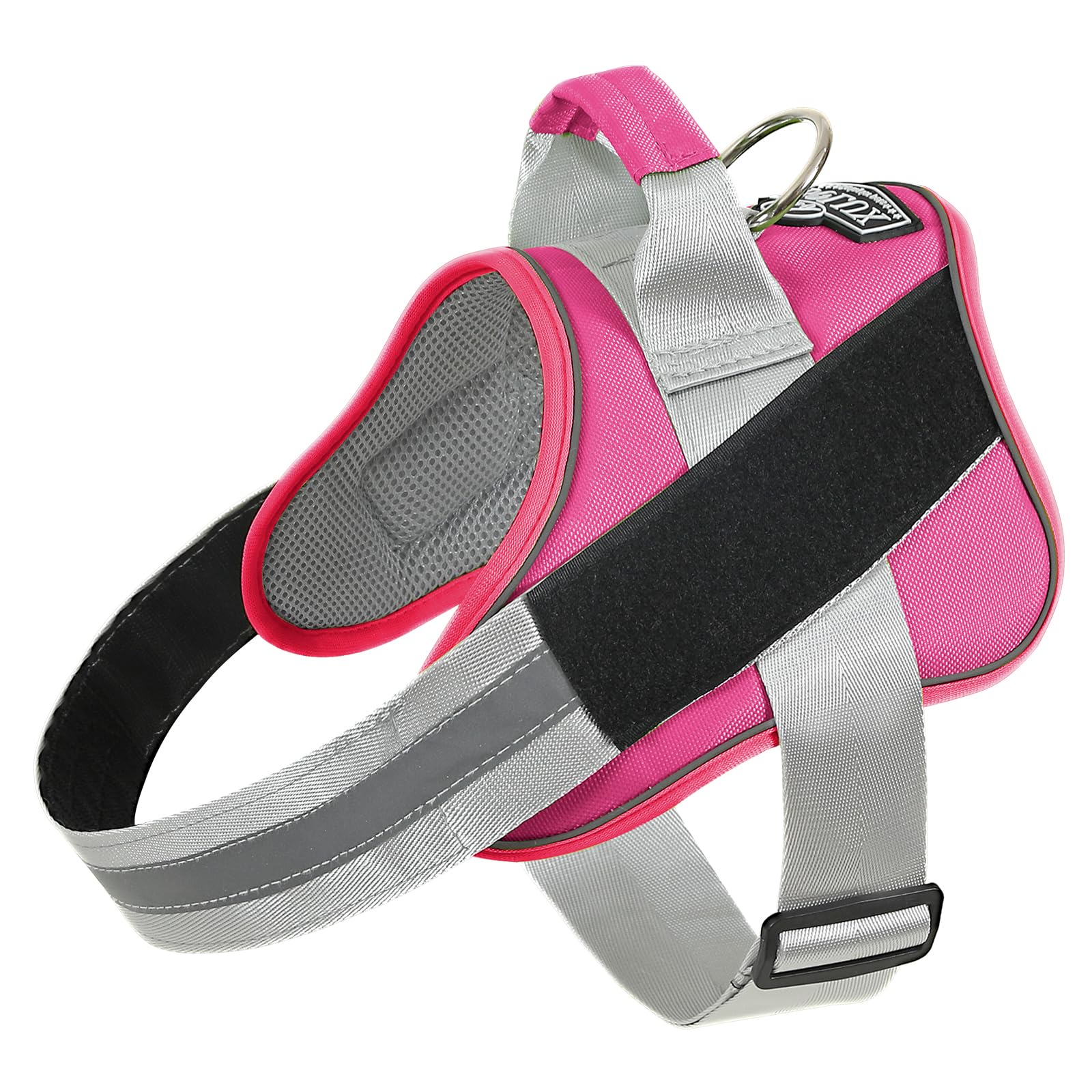 Bolux Dog Harness, No-Pull Reflective Dog Vest, Breathable Adjustable Pet Harness With Handle For Outdoor Walking - No More Pulling, Tugging Or Choking (Fuchsia, X-Large (Pack Of 1))