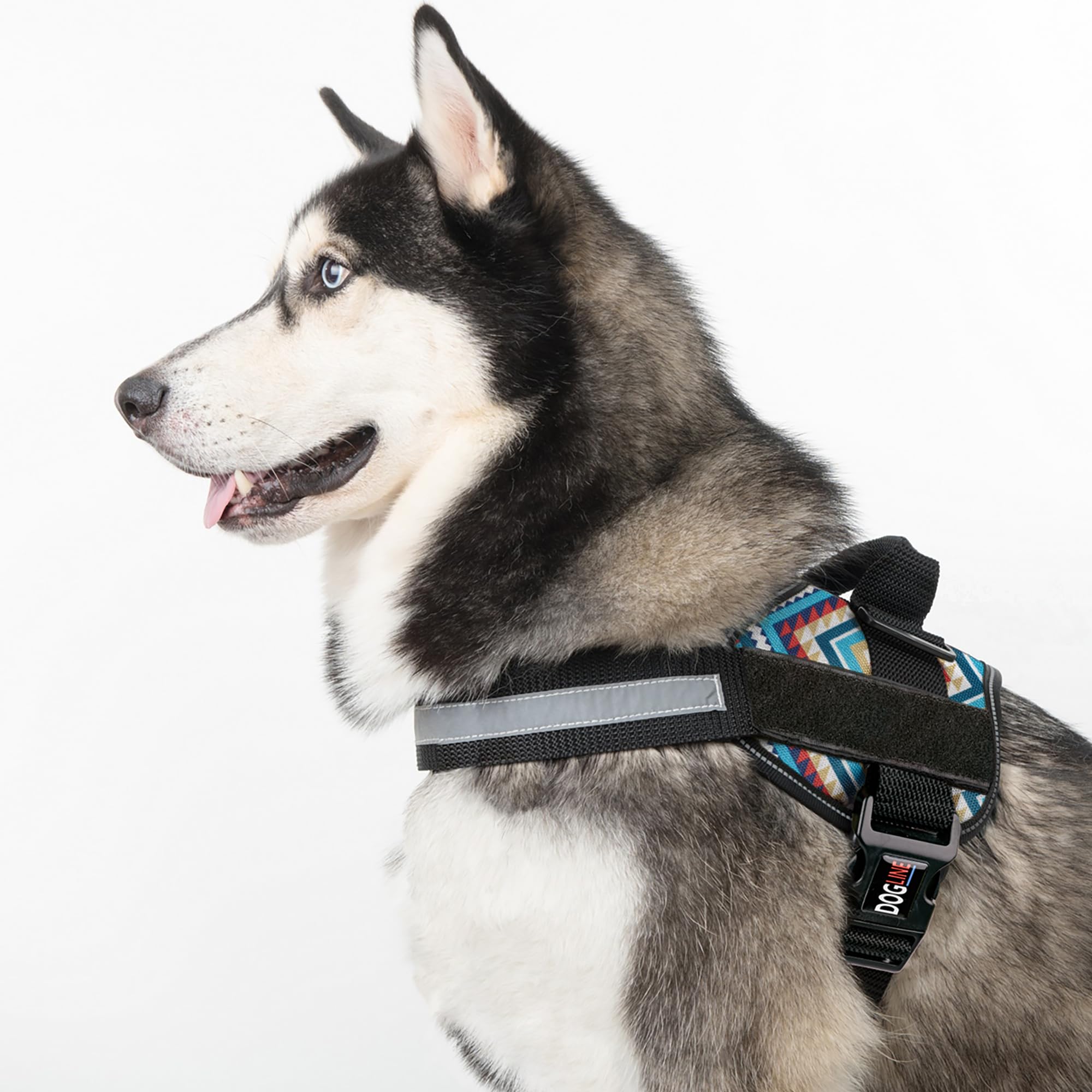 Dog Harness, Reflective No-Pull Adjustable Vest With Handle For Walking, Training, Service Breathable No - Choke Harness For Small, Medium Or Large Dogs Room For Patches Aztec Design 2 Xs 15'-19'