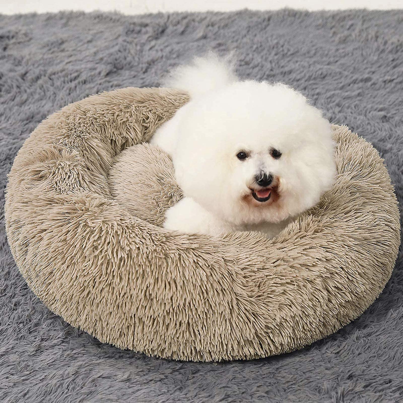 Hachikitty Dog Beds Calming Donut Cuddler, Puppy Dog Beds Medium Dogs, Fluffy Dog Calming Beds Large,24''