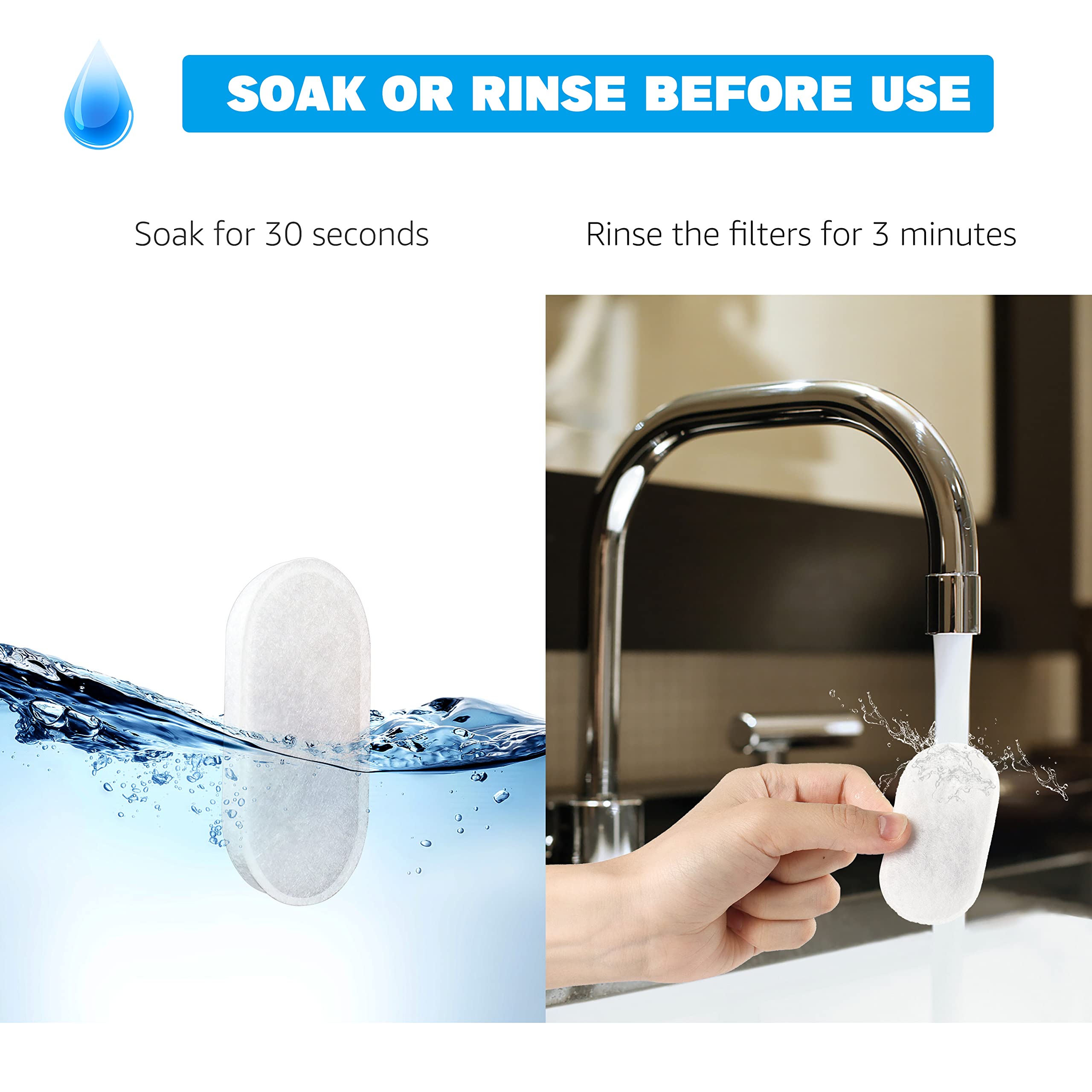 Dooob Cat Water Fountain Filters, 24 Pack Cat Fountain Filter, Cat Fountain Replacement Filters For Dooob Stainless Steel Cat Wa