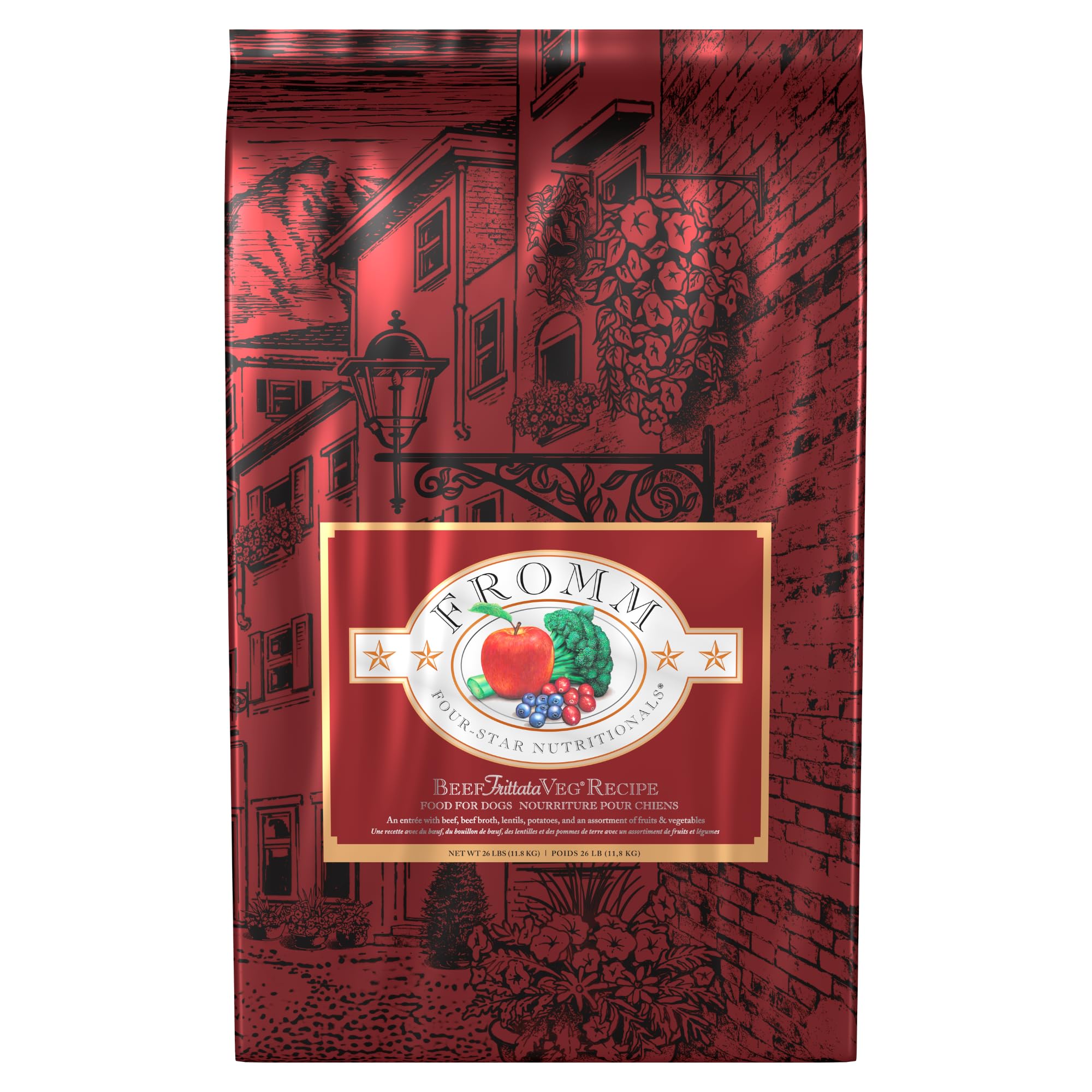 Fromm Four-Star Nutritionals Beef Frittata Veg Dog Food - Premium Dry Dog Food - Beef Recipe - 26 lb
