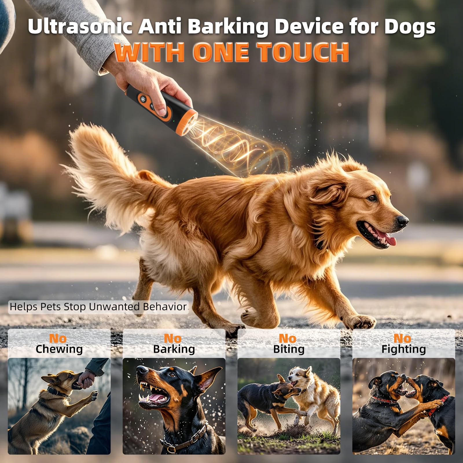 mriya Dog Bark Deterrent Device, Ultrasonic Anti Barking Device Rechargeable Dog Barking Control, Dog Training Stops Bad Behavio