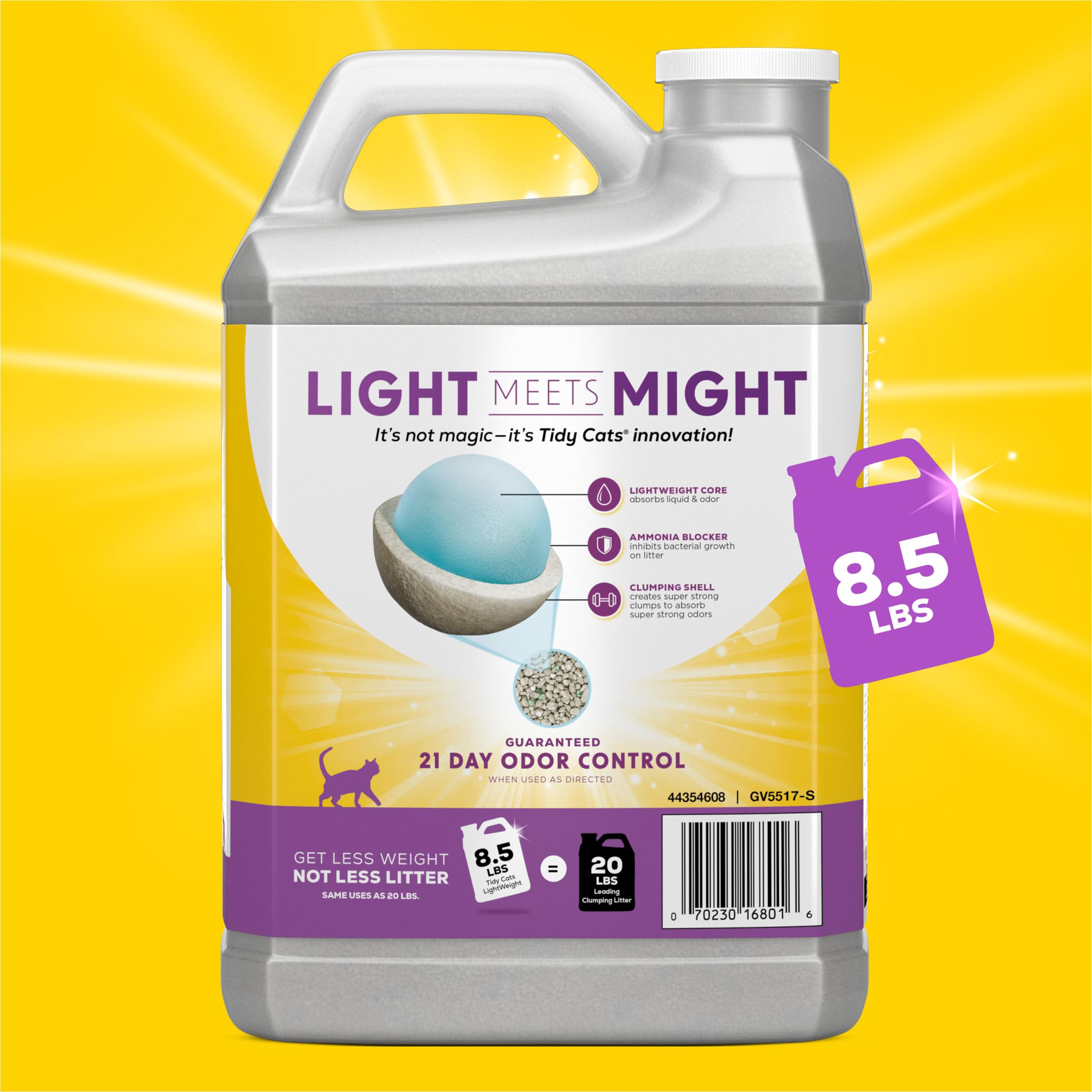 Purina Tidy Cats Lightweight, Low Dust, Clumping Cat Litter Odor Control, Lightweight Glade Clean Blossoms Multi Cat Litter - 8.