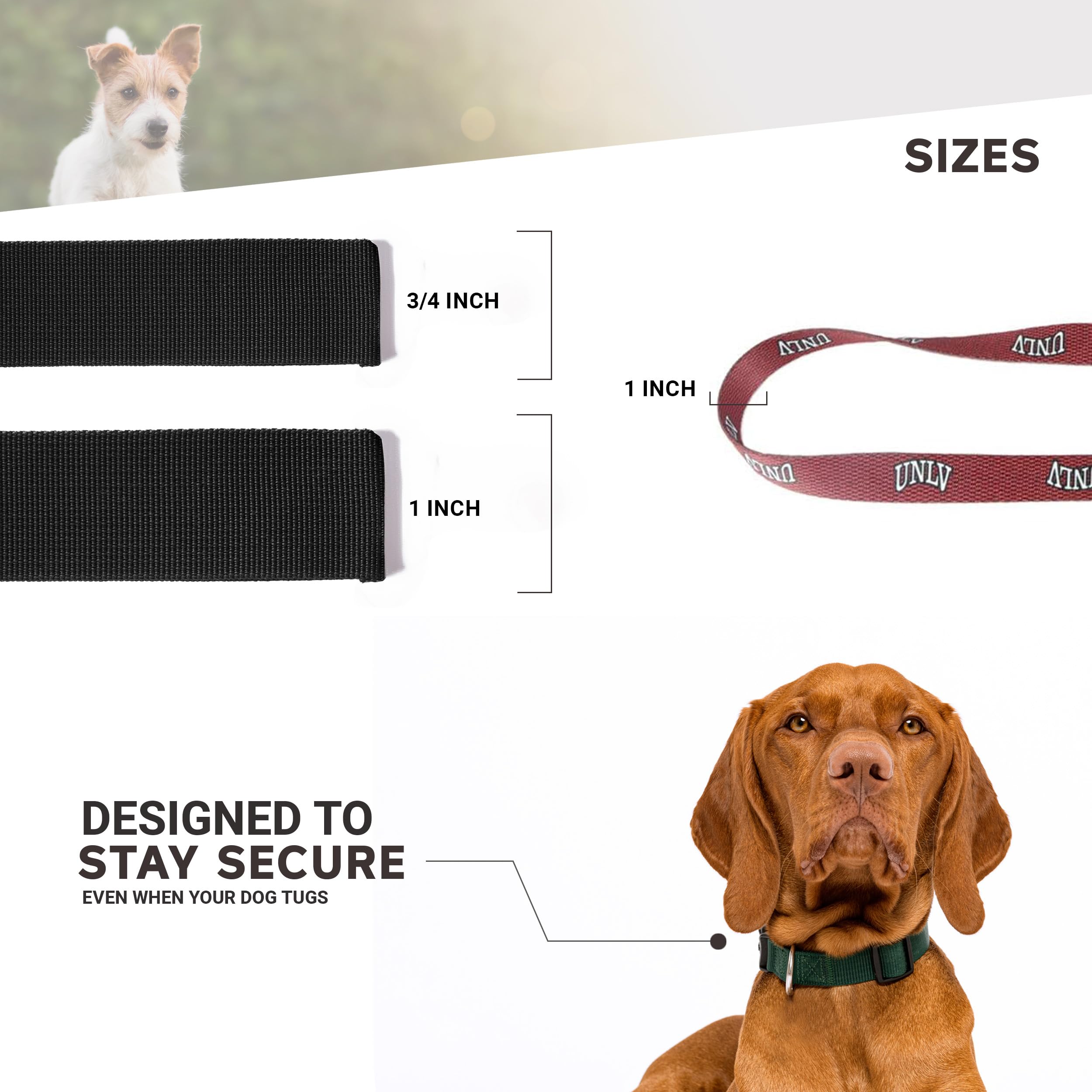 Moose Pet Wear Unlv Dog Collar - Deluxe Adjustable Dog Collars, 1 Inch Wide Collar Adjusts 13 – 21 Inches, Large, Carbon Fiber Red