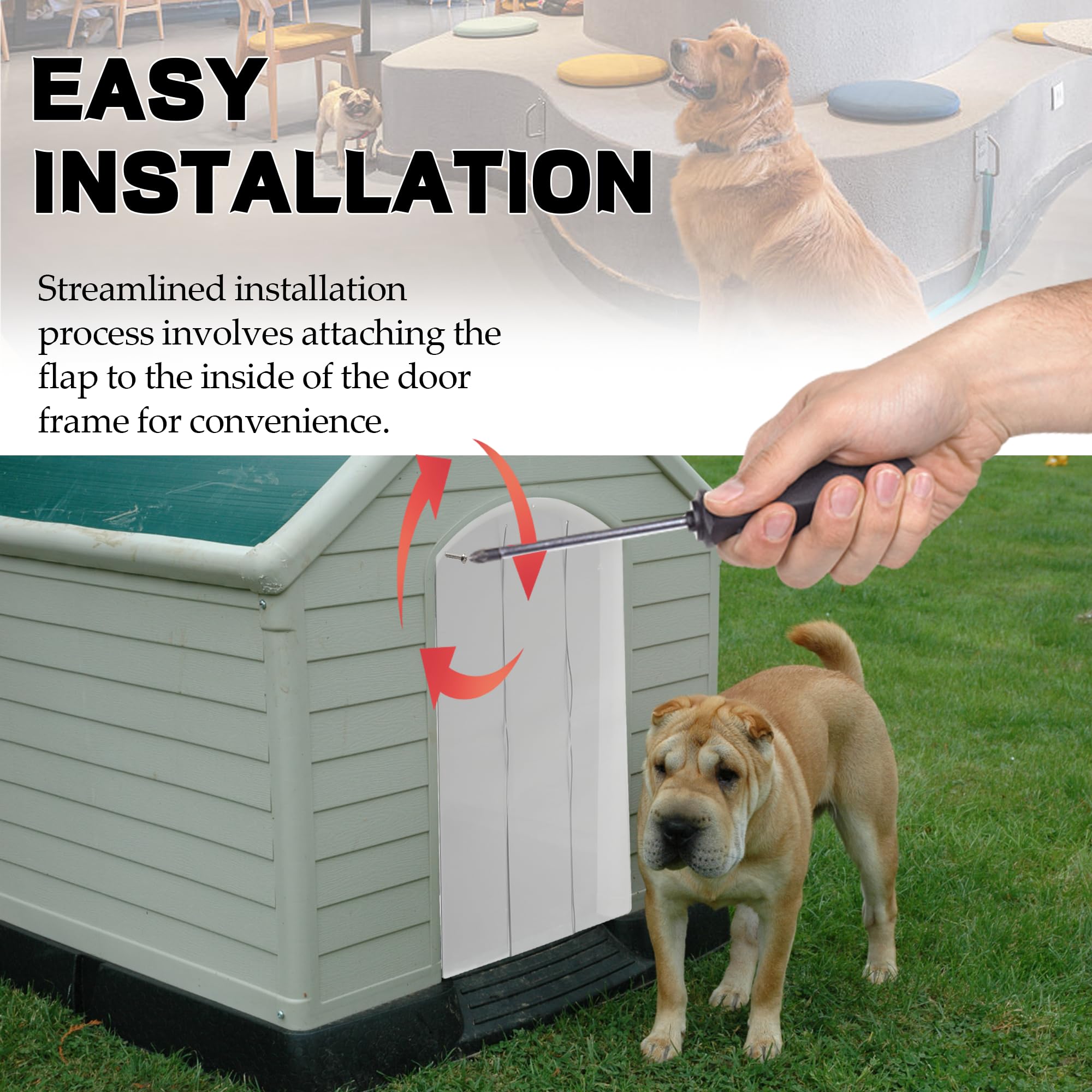 Tongass Dog Door Replacement Flaps With Screws Compatible With Trixie Dog House Model 39533 Fits 15.35''X21.3'' Dogs House Openi