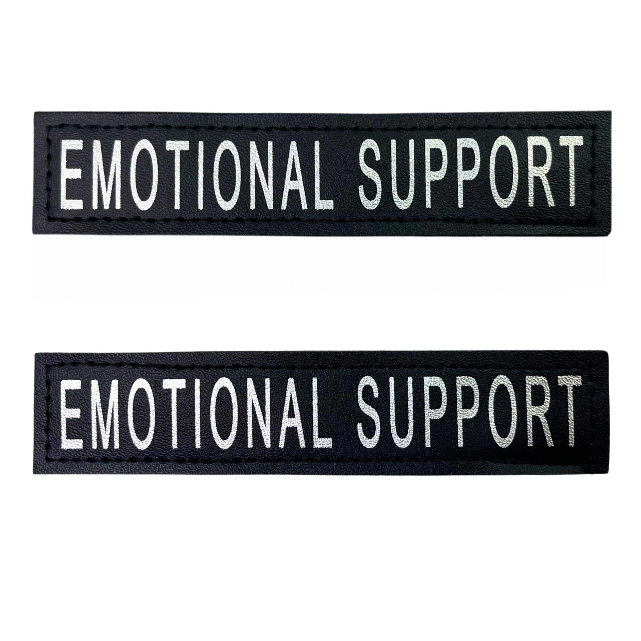 Albcorp Reflective Emotional Support Dog Patch - Set Of 2 Tags With Hook Backing For Esa Dog Vest, Harness, Or Collar - Emotiona